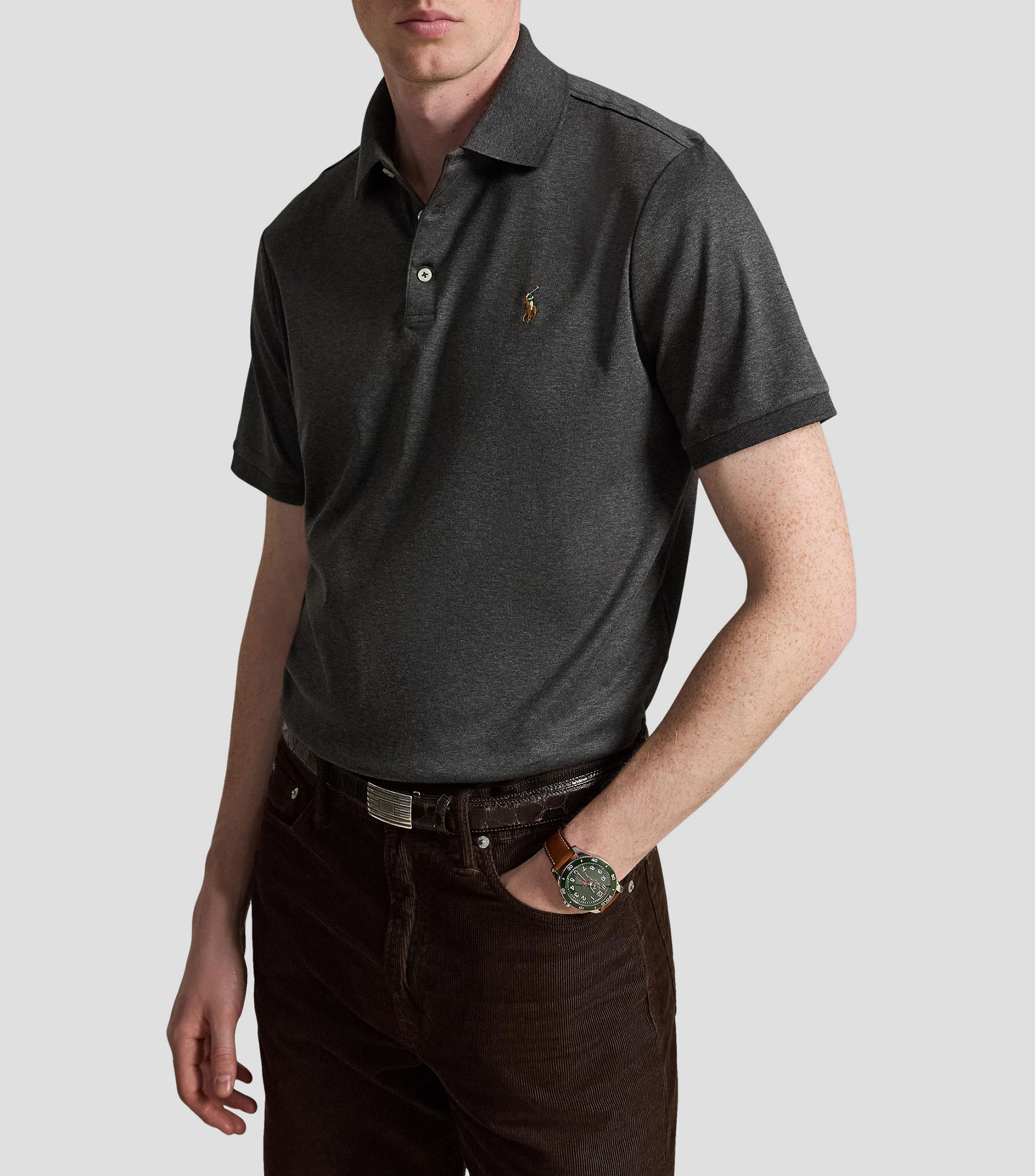 Playera Tipo Polo Manga Corta sólida Hombre