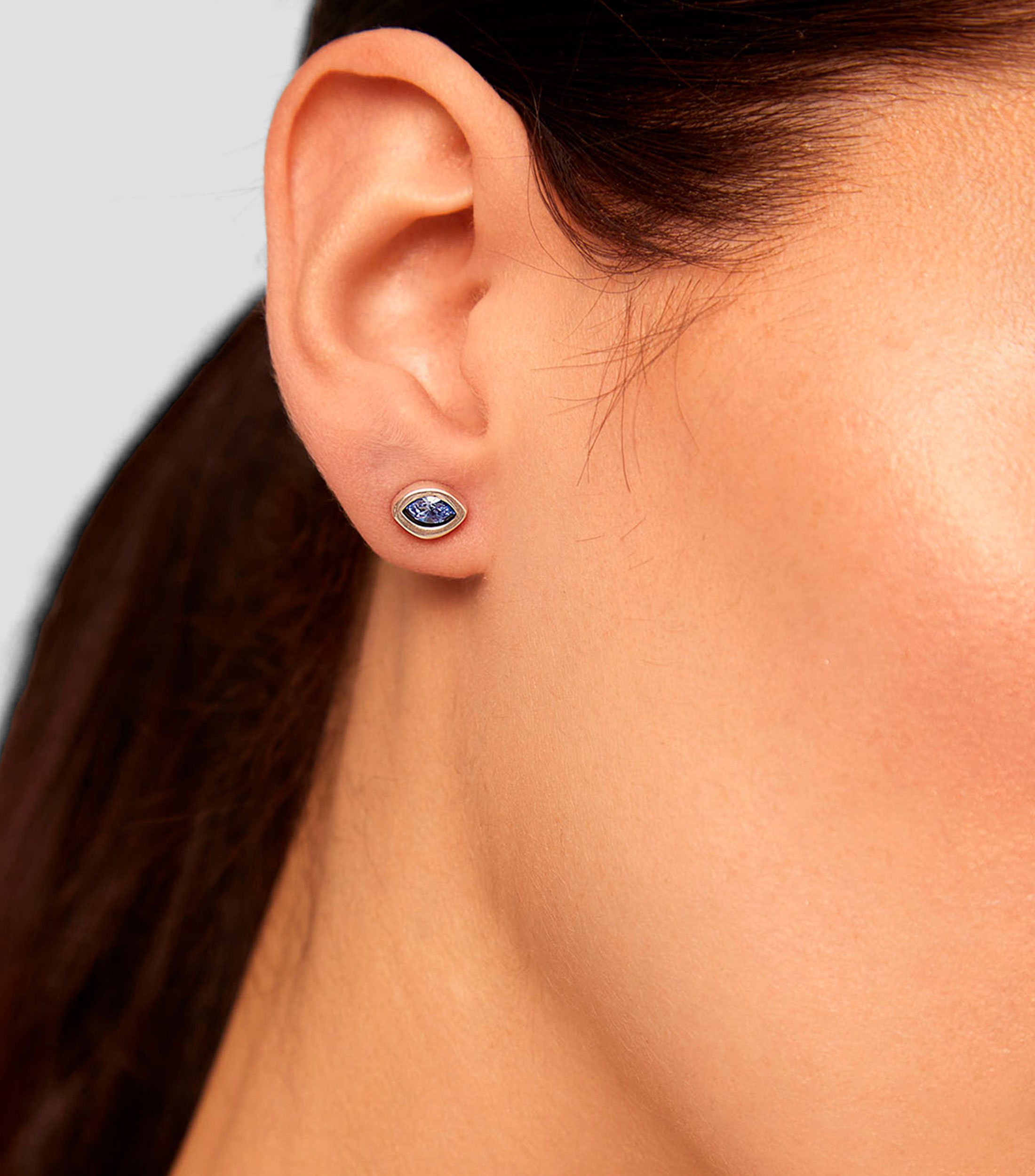 Arete en forma de ojo con cristal Mujer