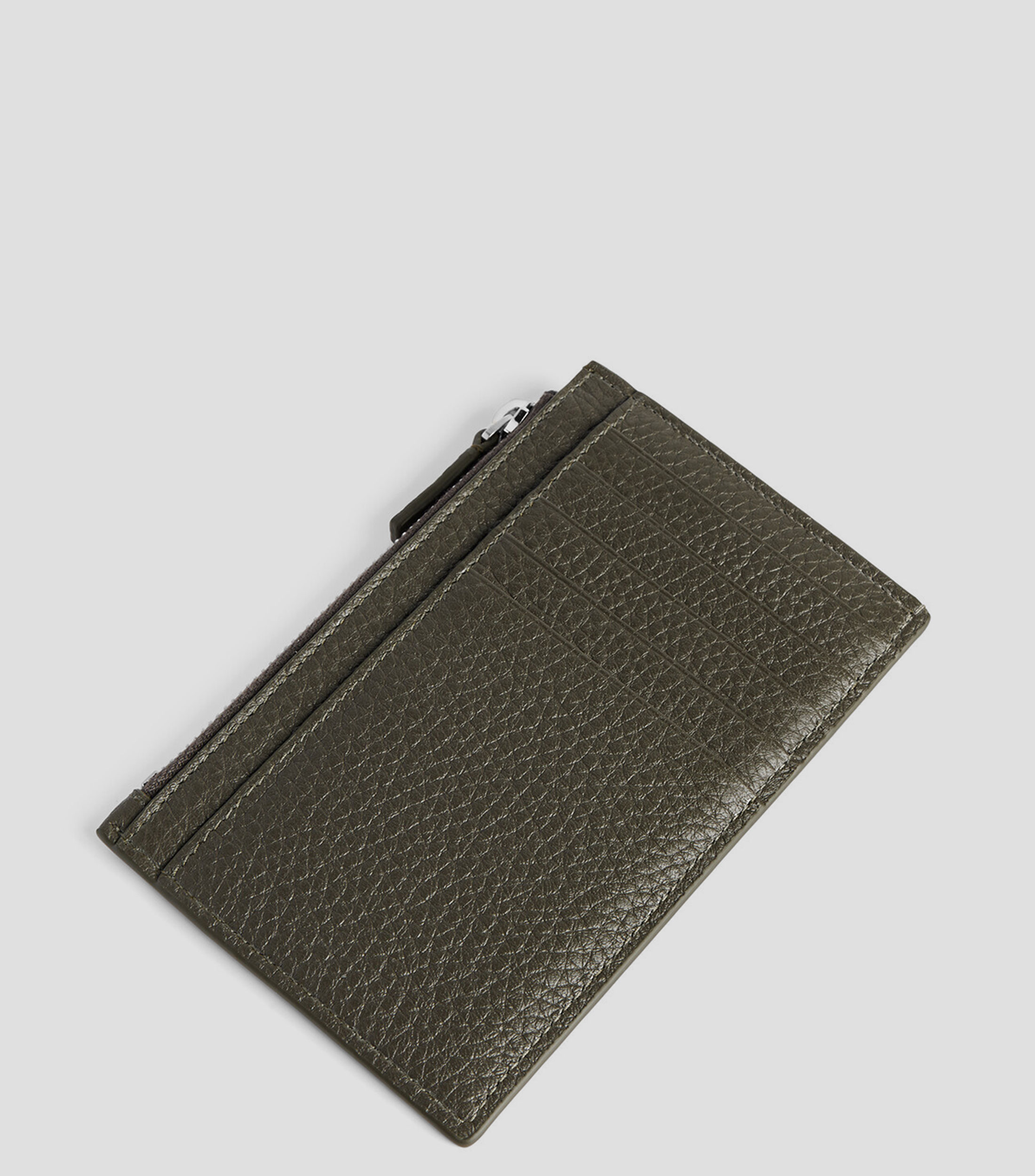 Monedero caqui en piel Credit liso Hombre