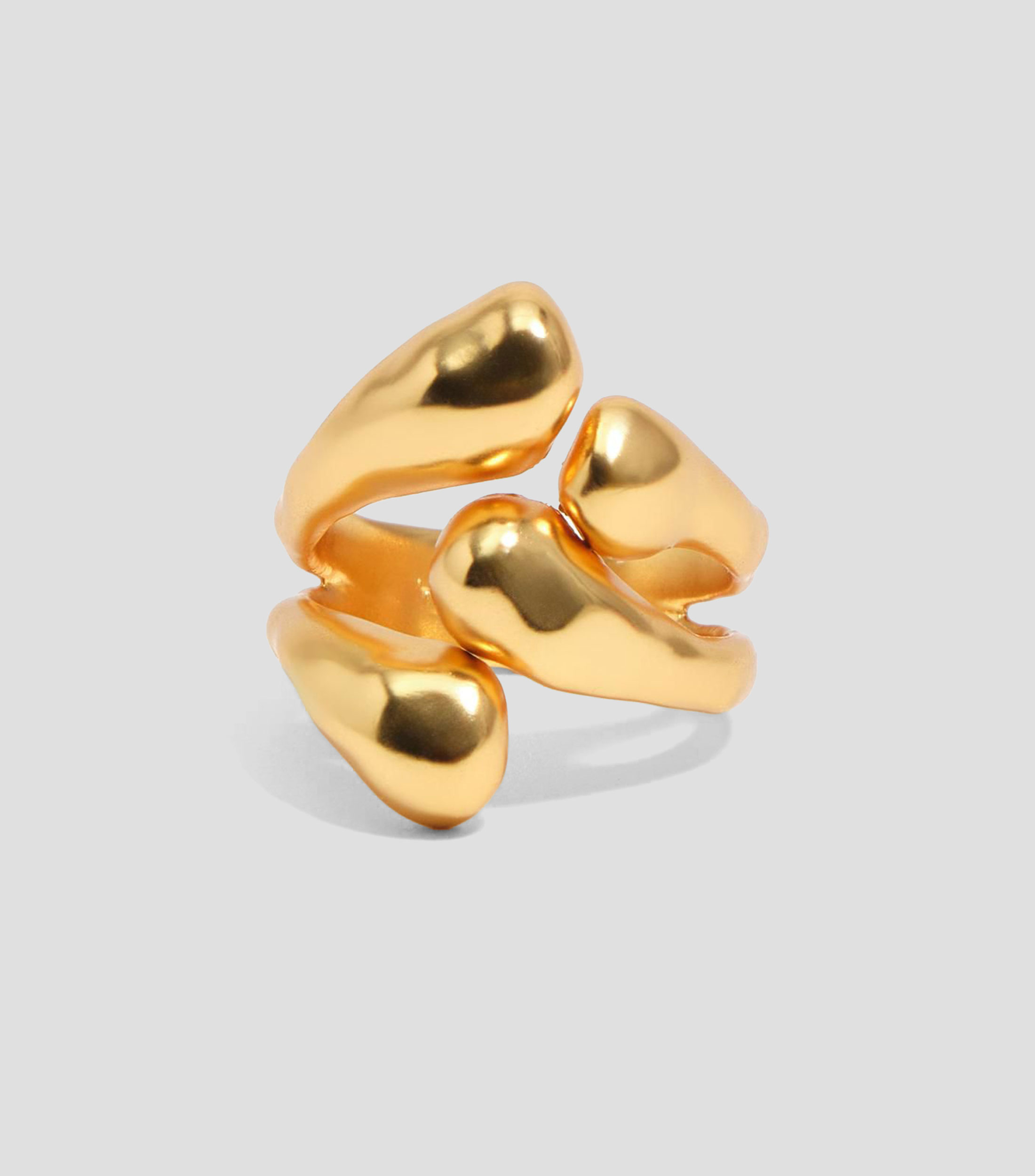 Anillo cruzado con textura Mujer