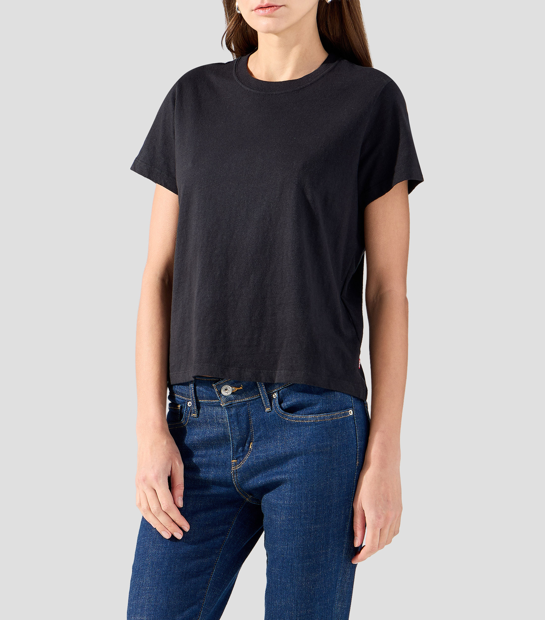 Playera cuello redondo manga corta lisa Mujer