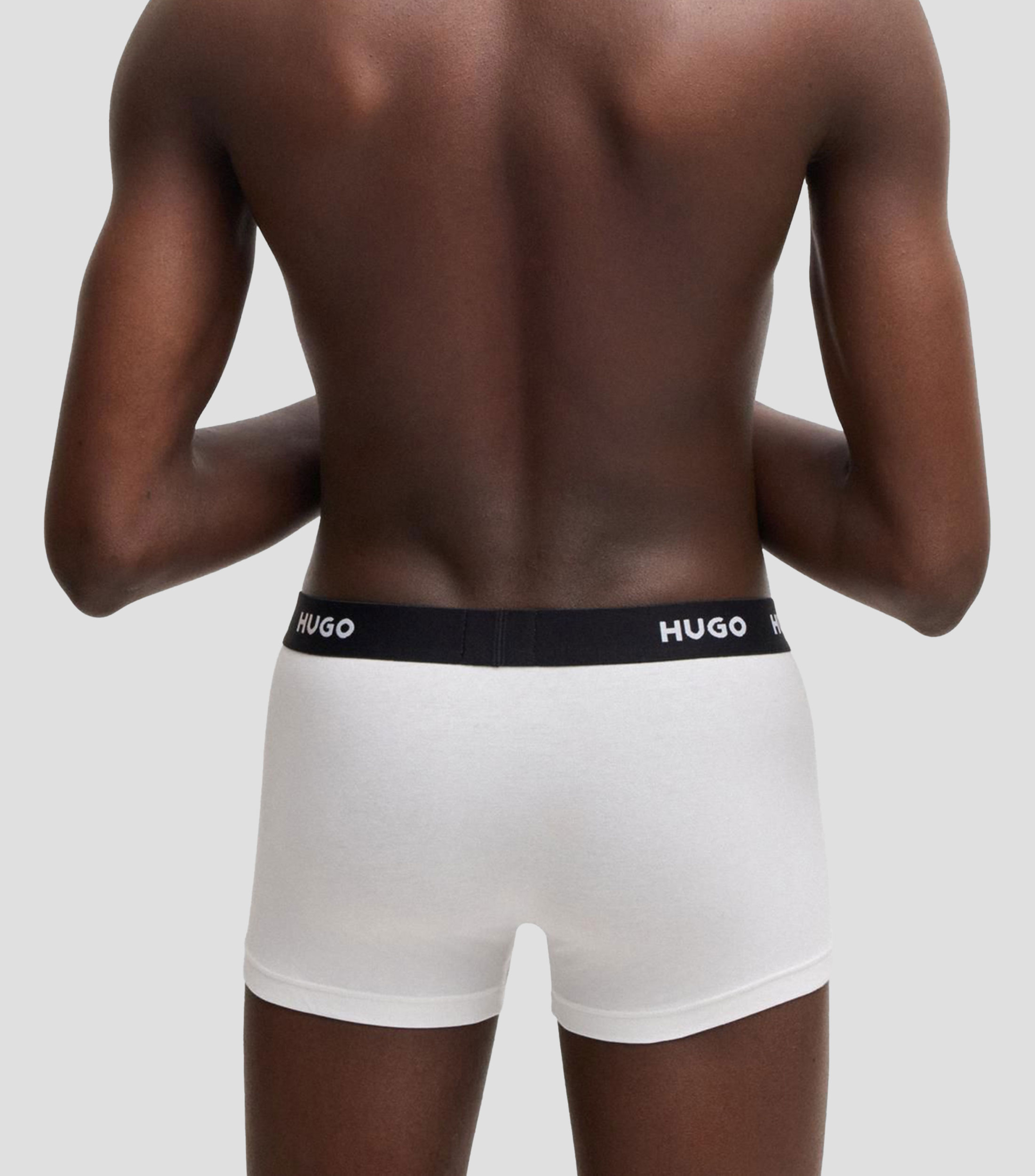Paquete de tres Bóxers en algodón con elástico y logos en la cintura Hombre