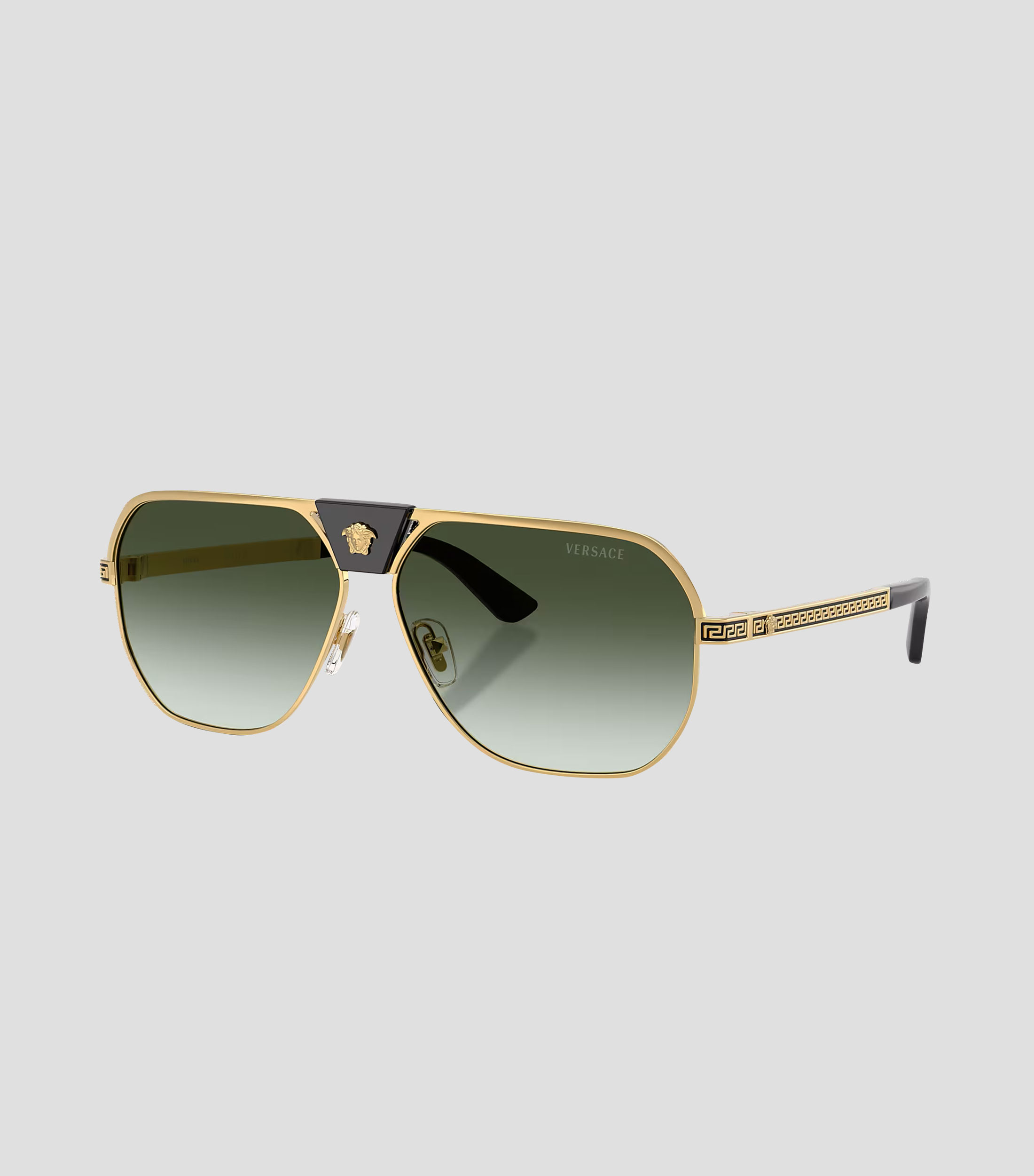 Lentes de sol cuadrados dorados Hombre