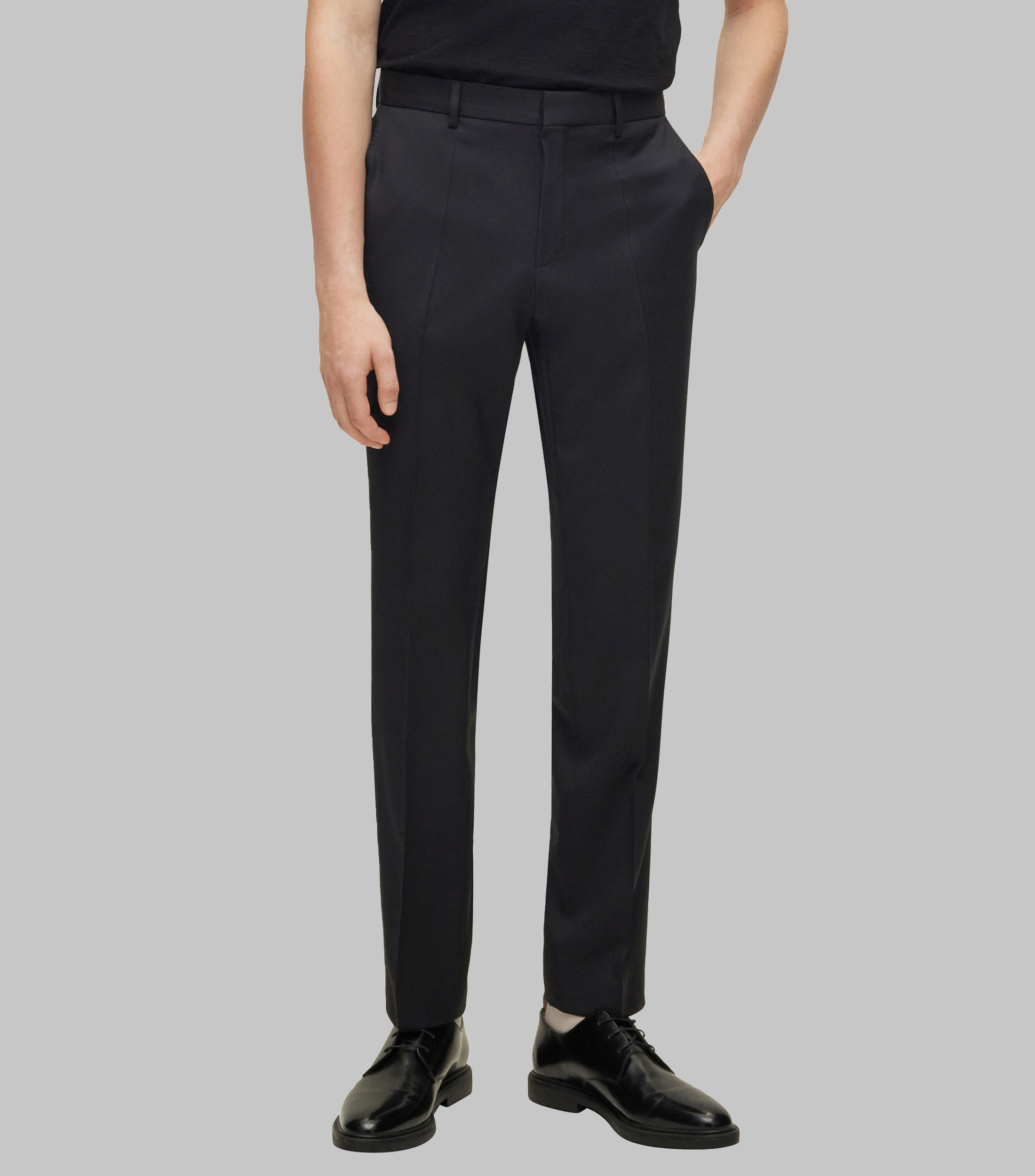 Pantalón de vestir Regular en sarga de lana virgen Hombre