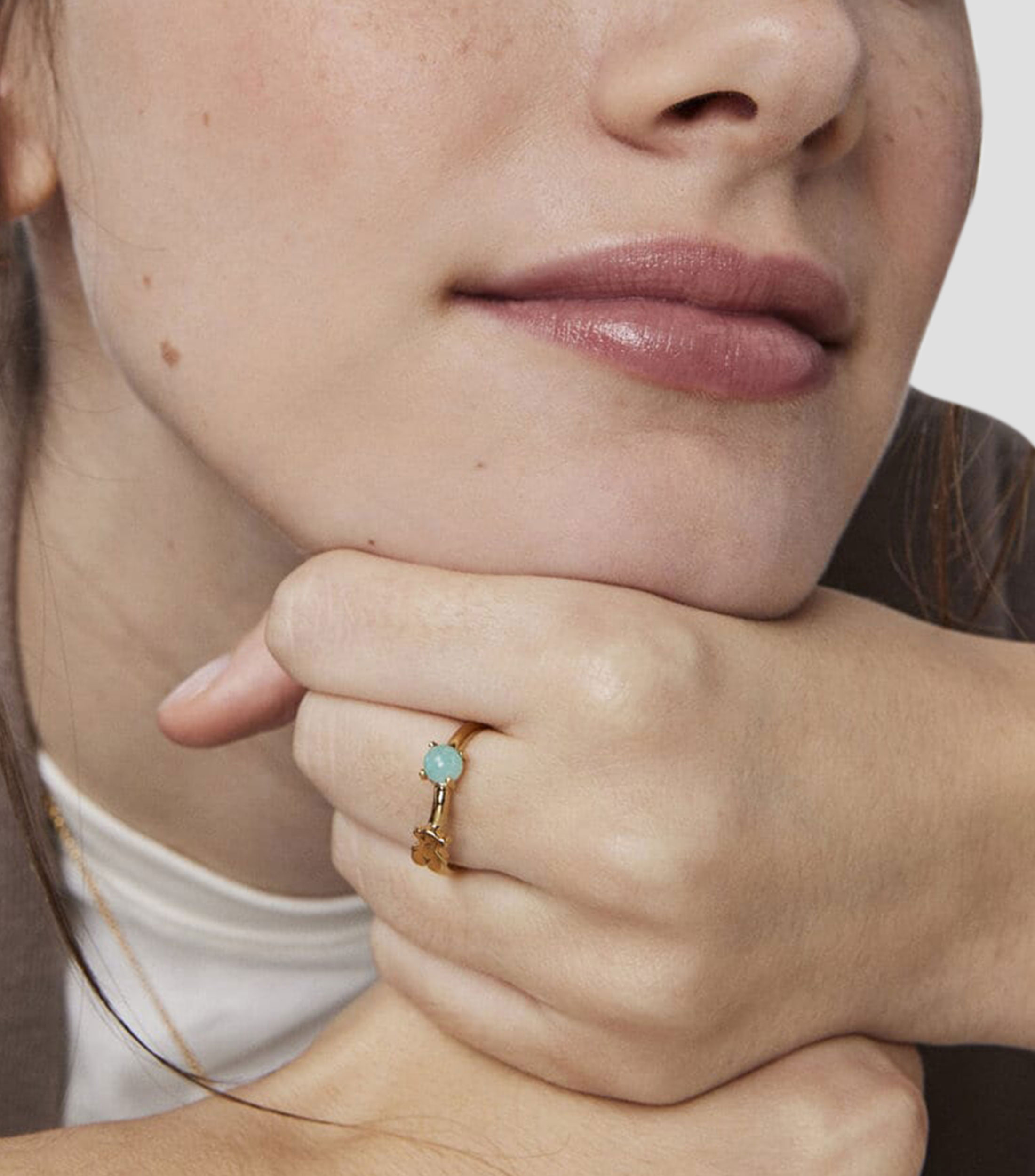 Anillo con amazonita en plata .925 Mujer Talla 6