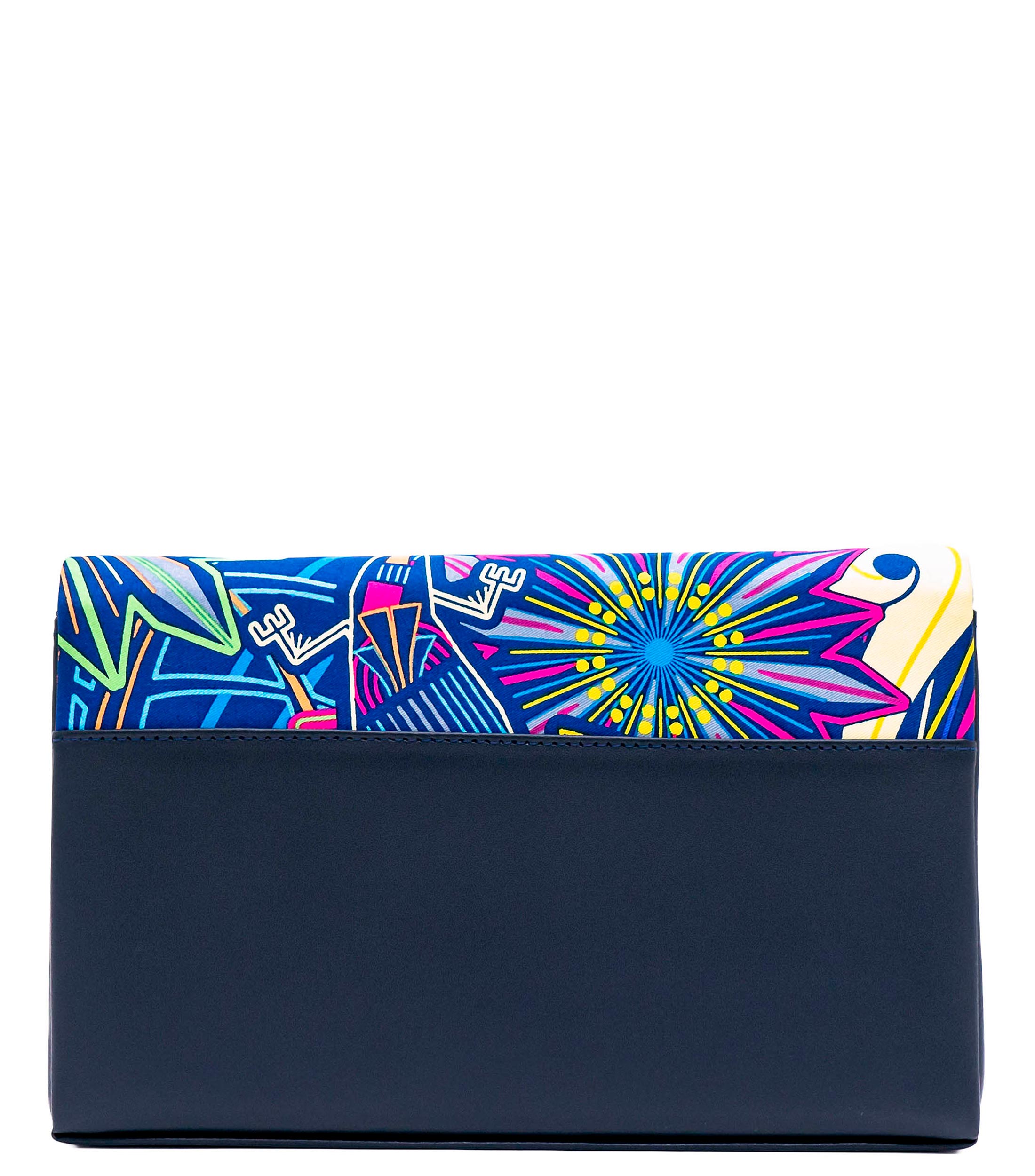Bolso clutch Azul en piel Hook estampado Mujer