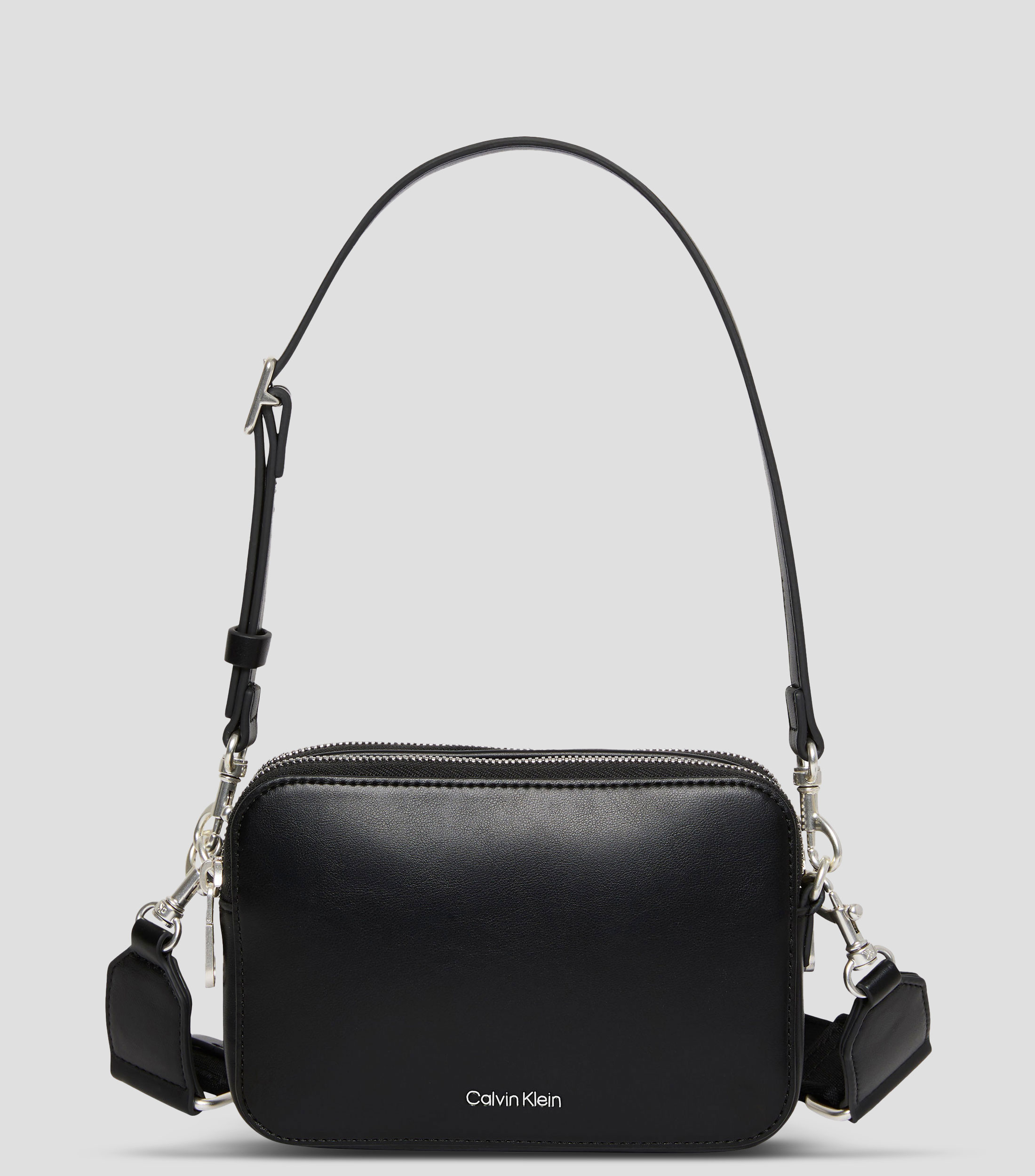 Bolsa crossbody negra Webbin Double Camera lisa Mujer