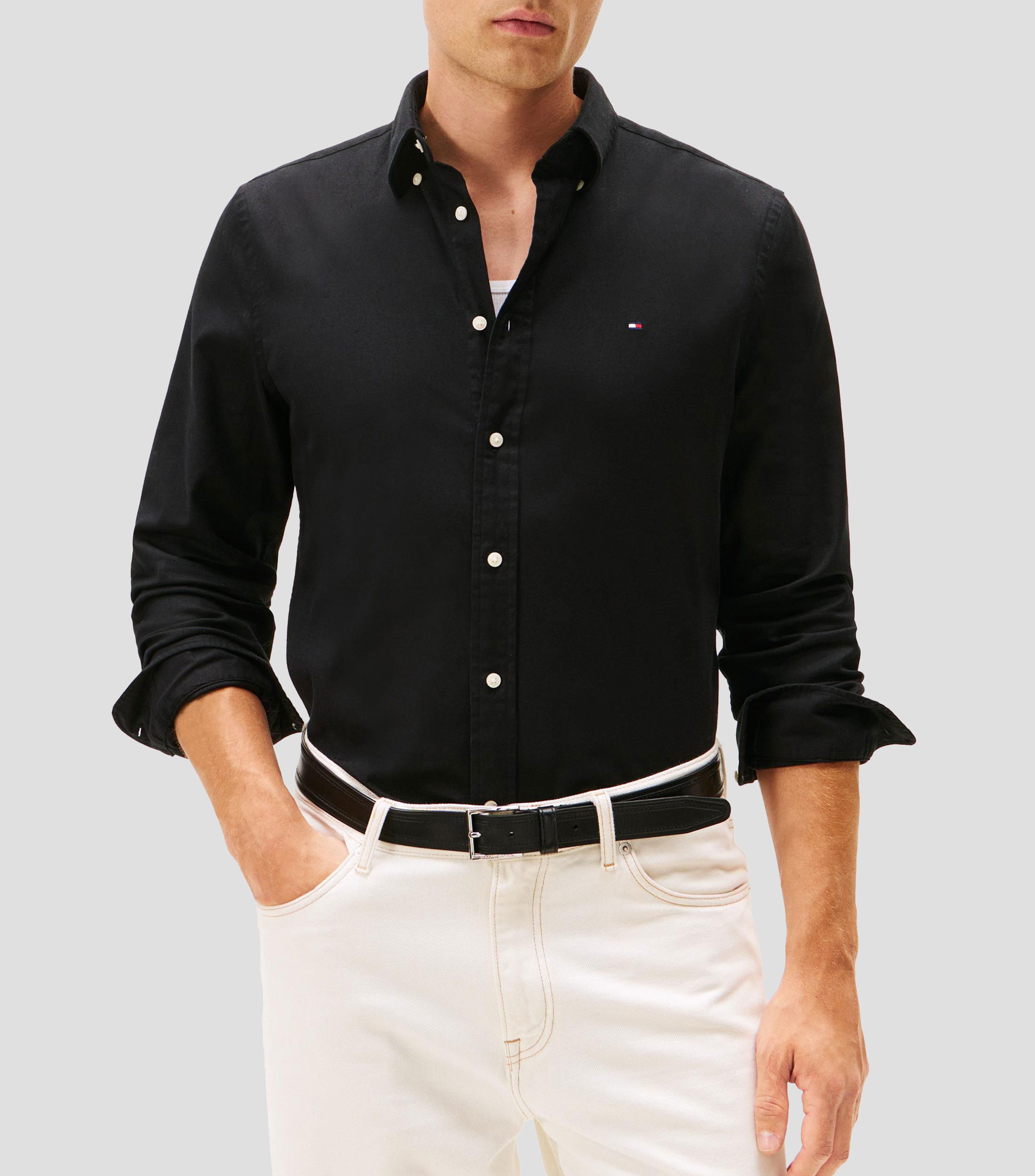 Camisa con logo manga larga Hombre