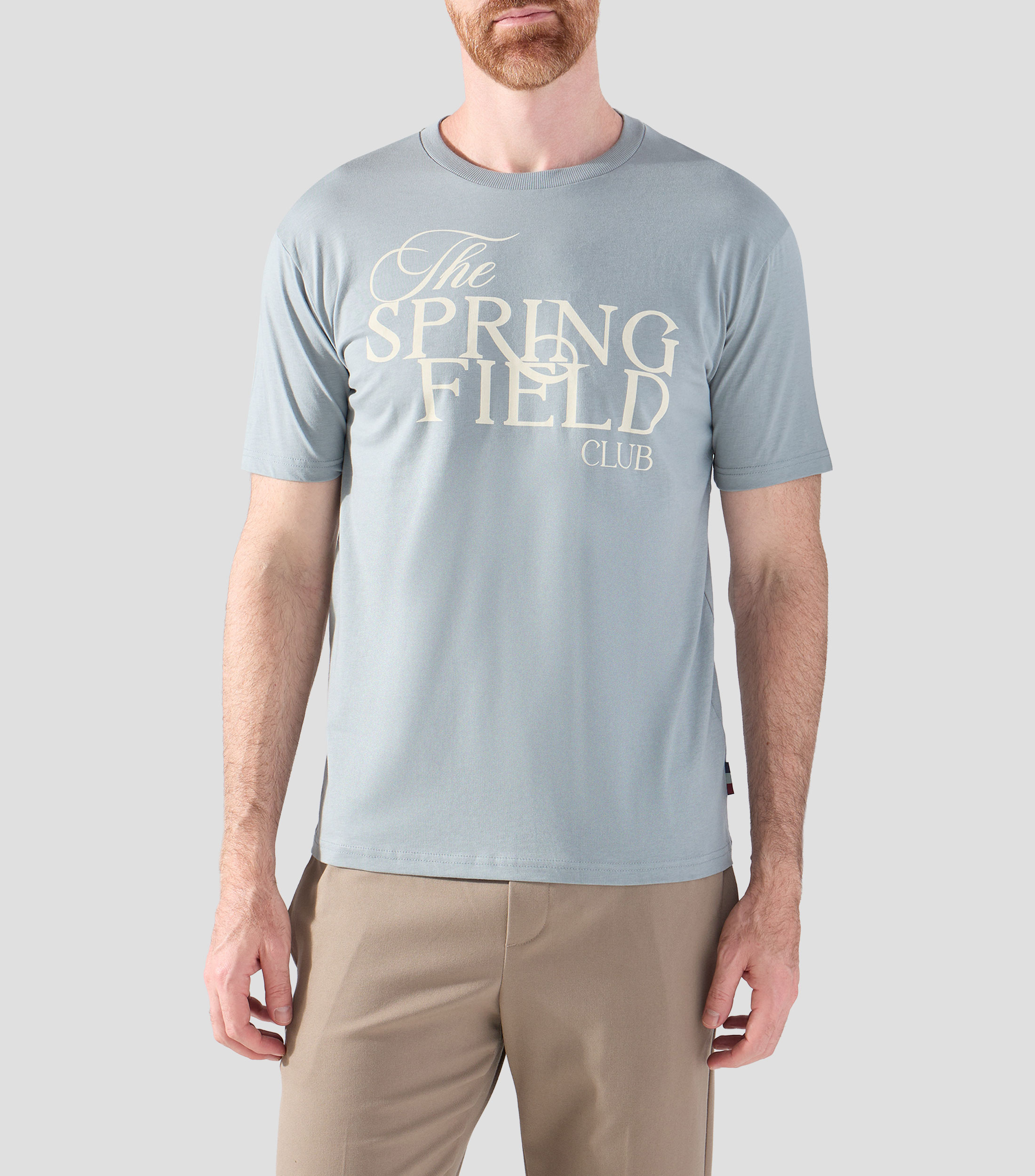 Playera cuello redondo manga corta estampada Hombre