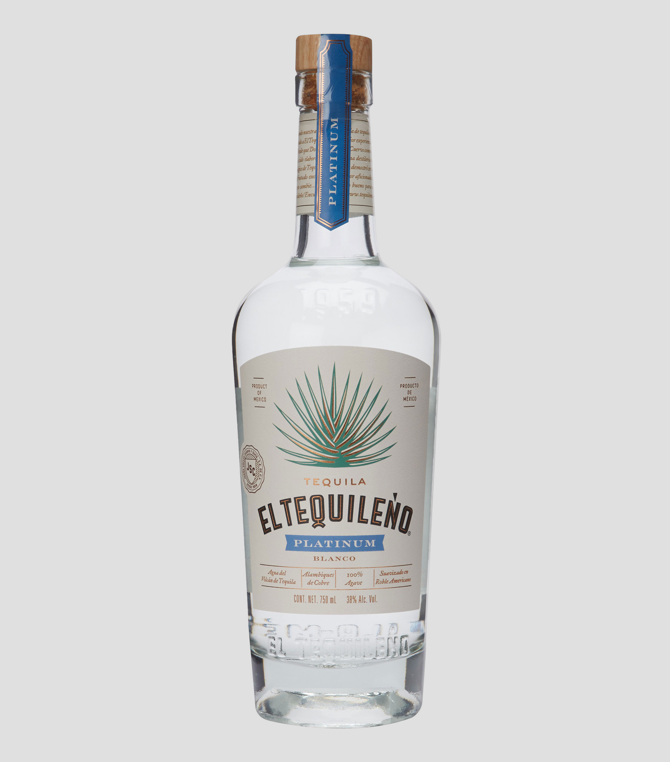 Tequila blanco Platinum El Tequileno, 750 ml