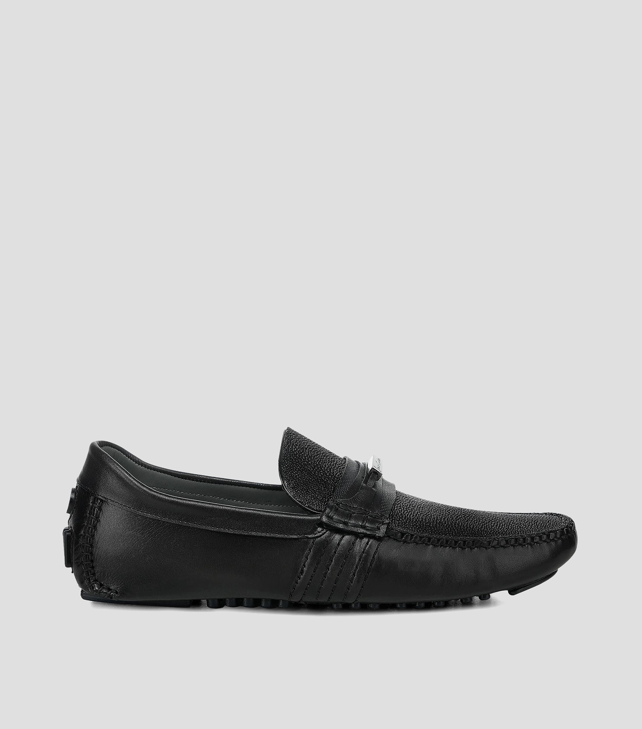 Mocasines en piel genuina de mantarraya lisos Hombre