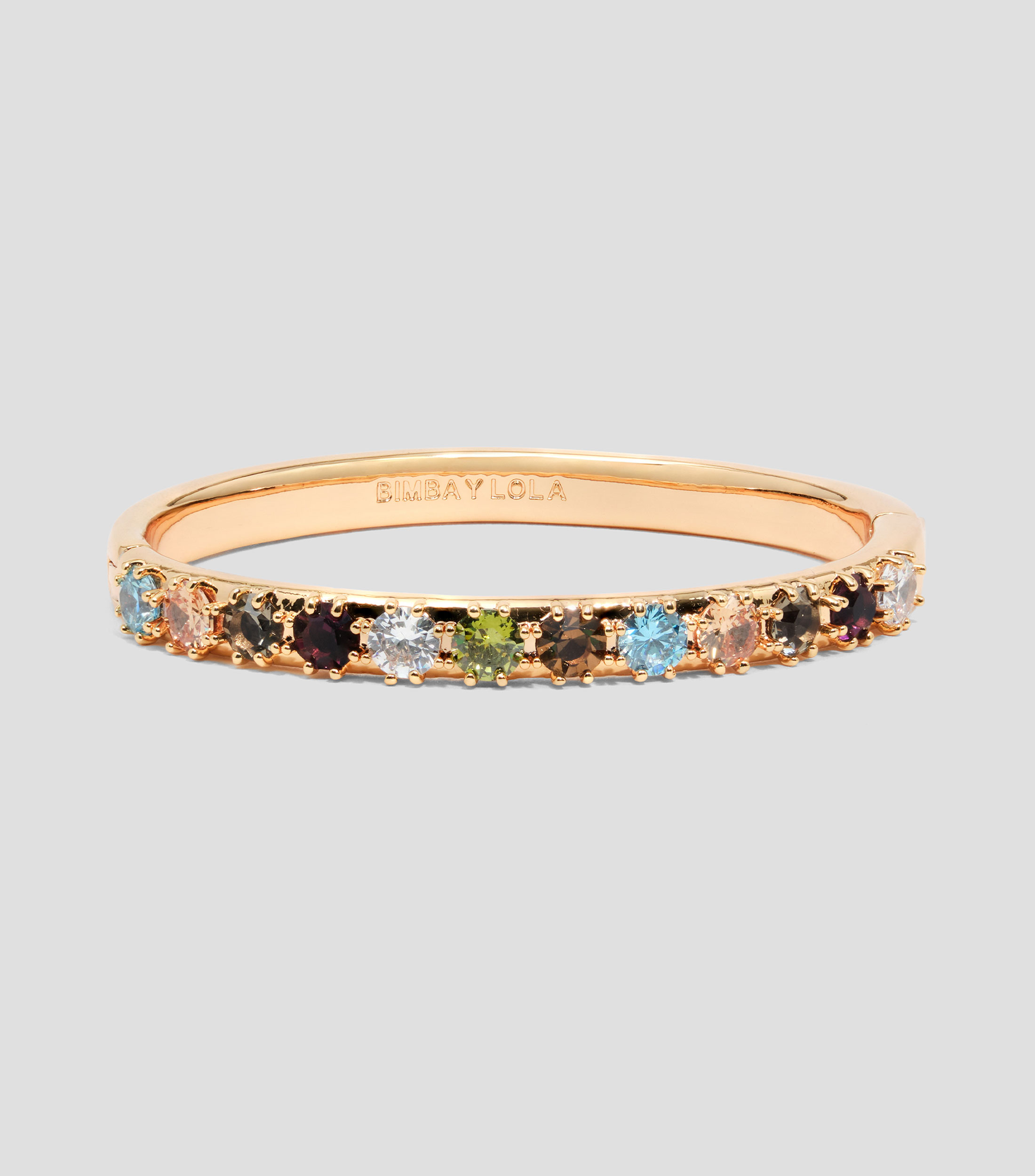 Brazalete en oro con cristales multicolores Mujer