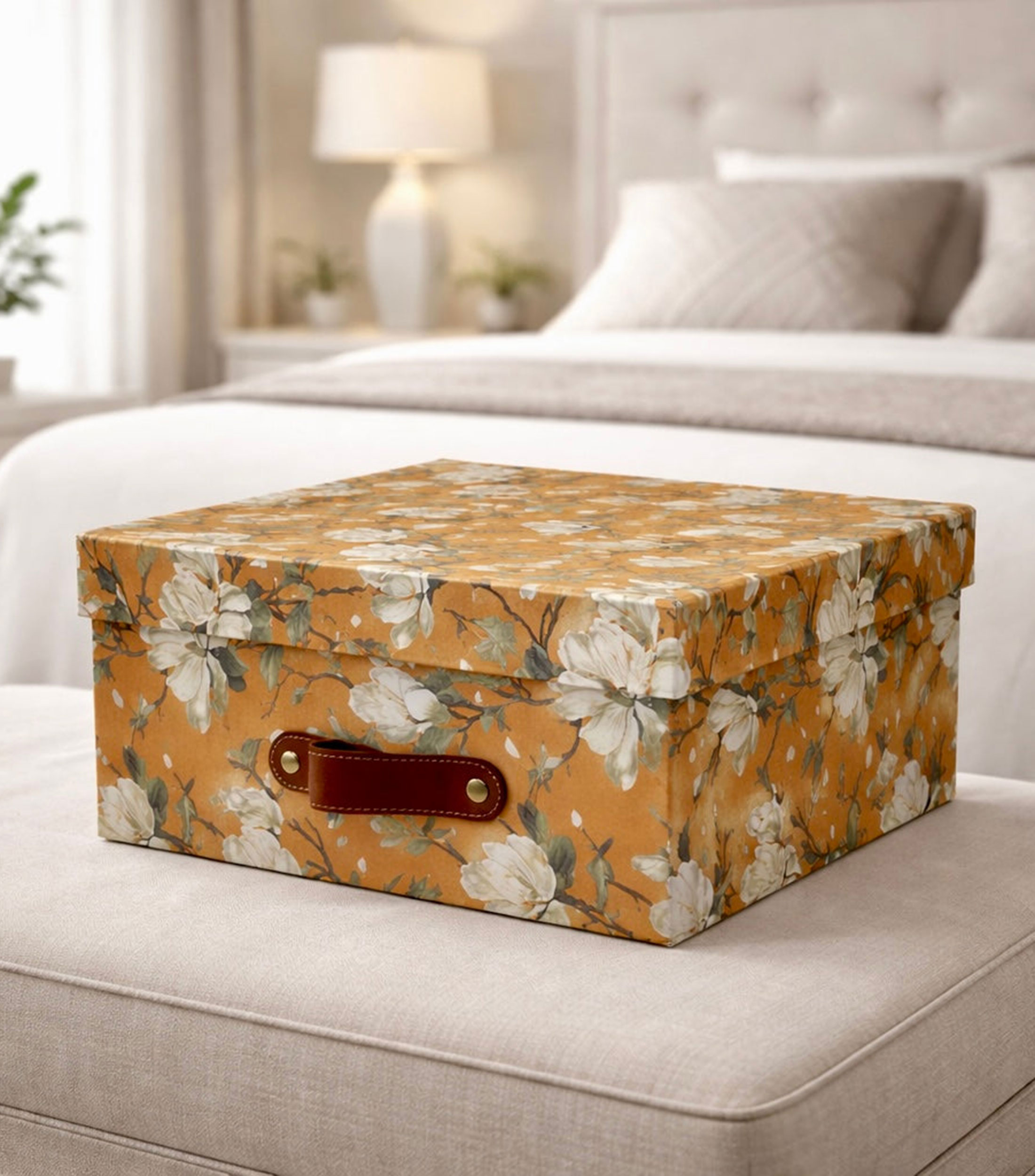 Caja organizadora Magnolia Mud en cartón y papel