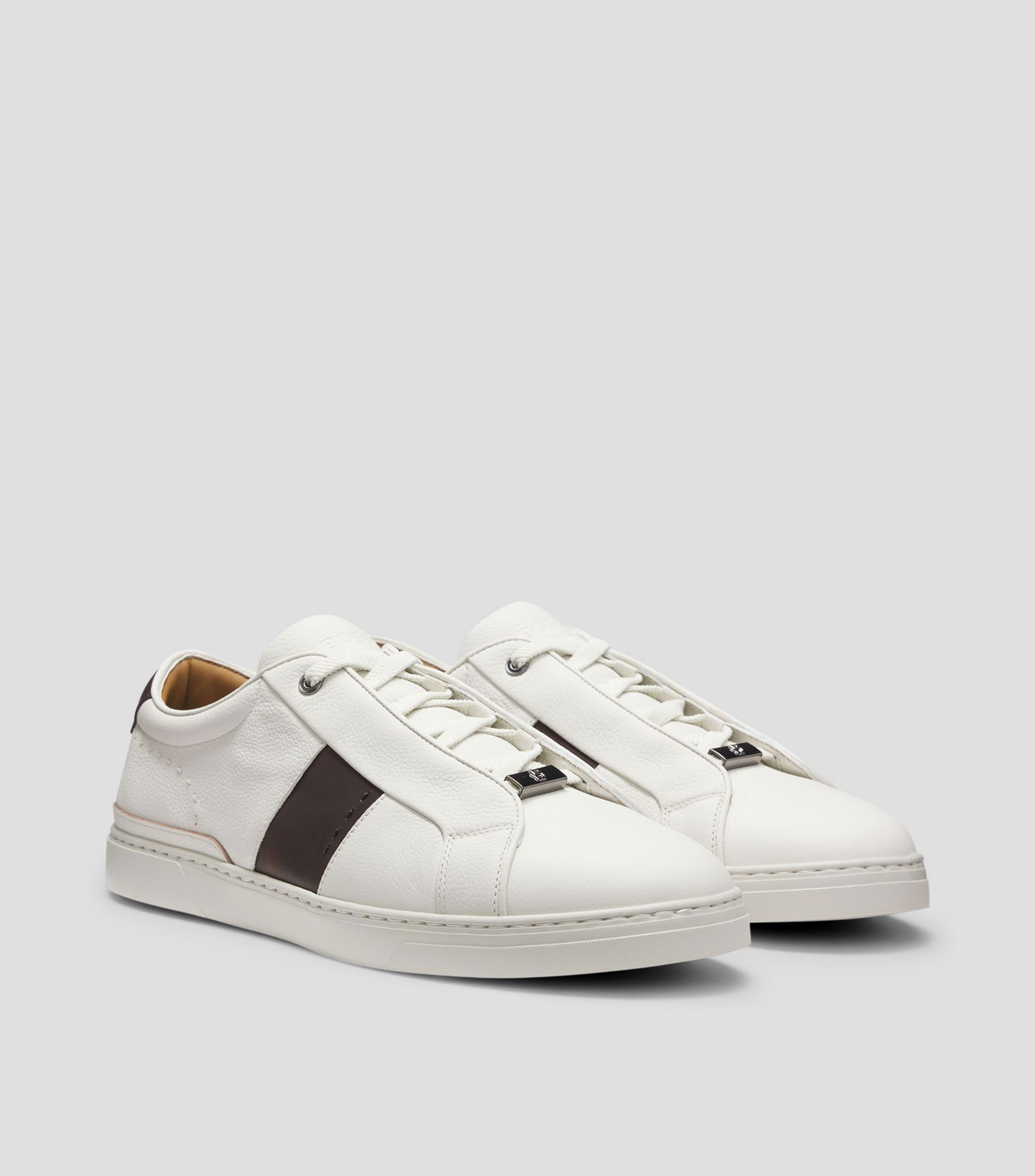 Tenis Boss de piel Gary con panel lateral en contraste Hombre