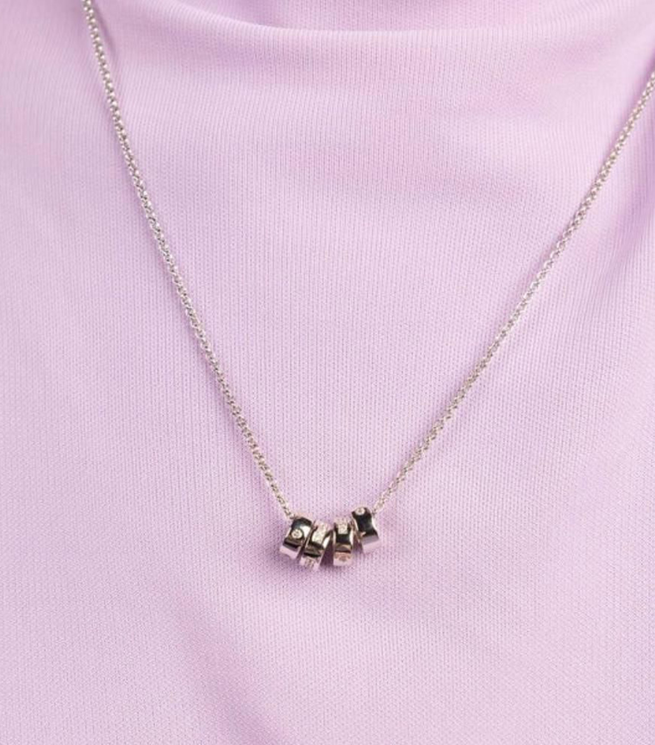 Collar Morse Code con circonita Mujer