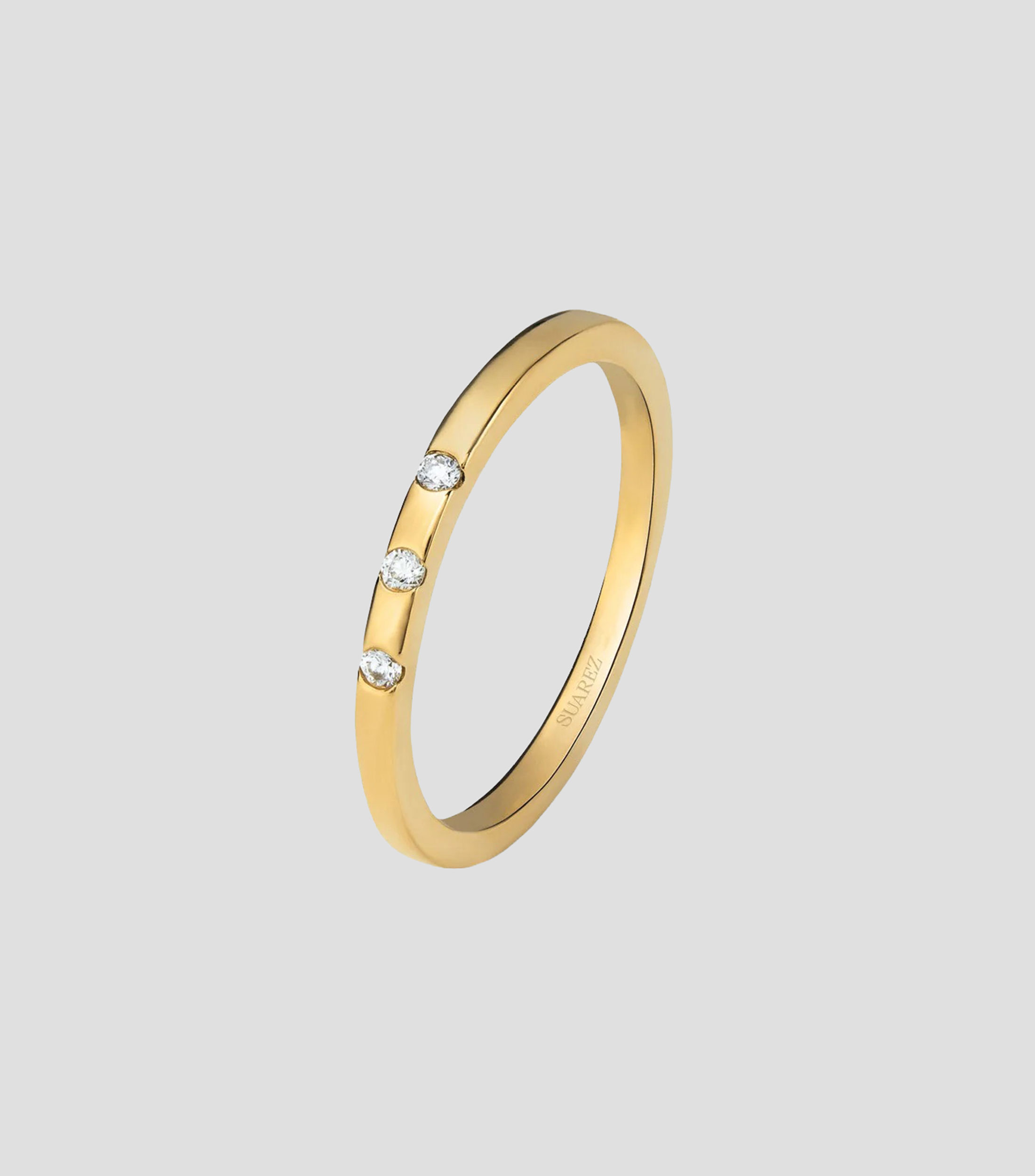 Anillo en oro amarillo de 18 kilates con diamantes Mujer