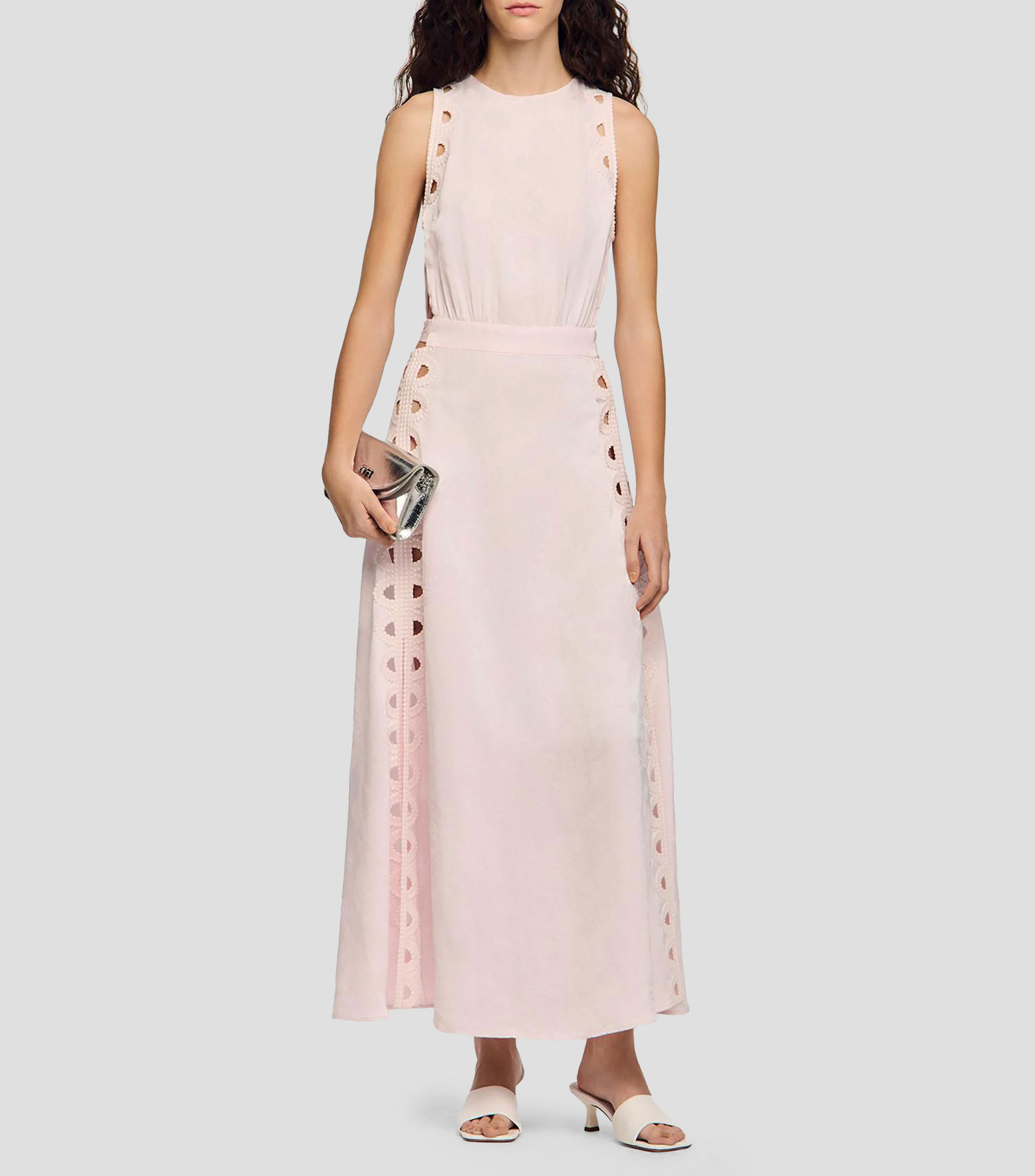 Vestido largo liso Mujer