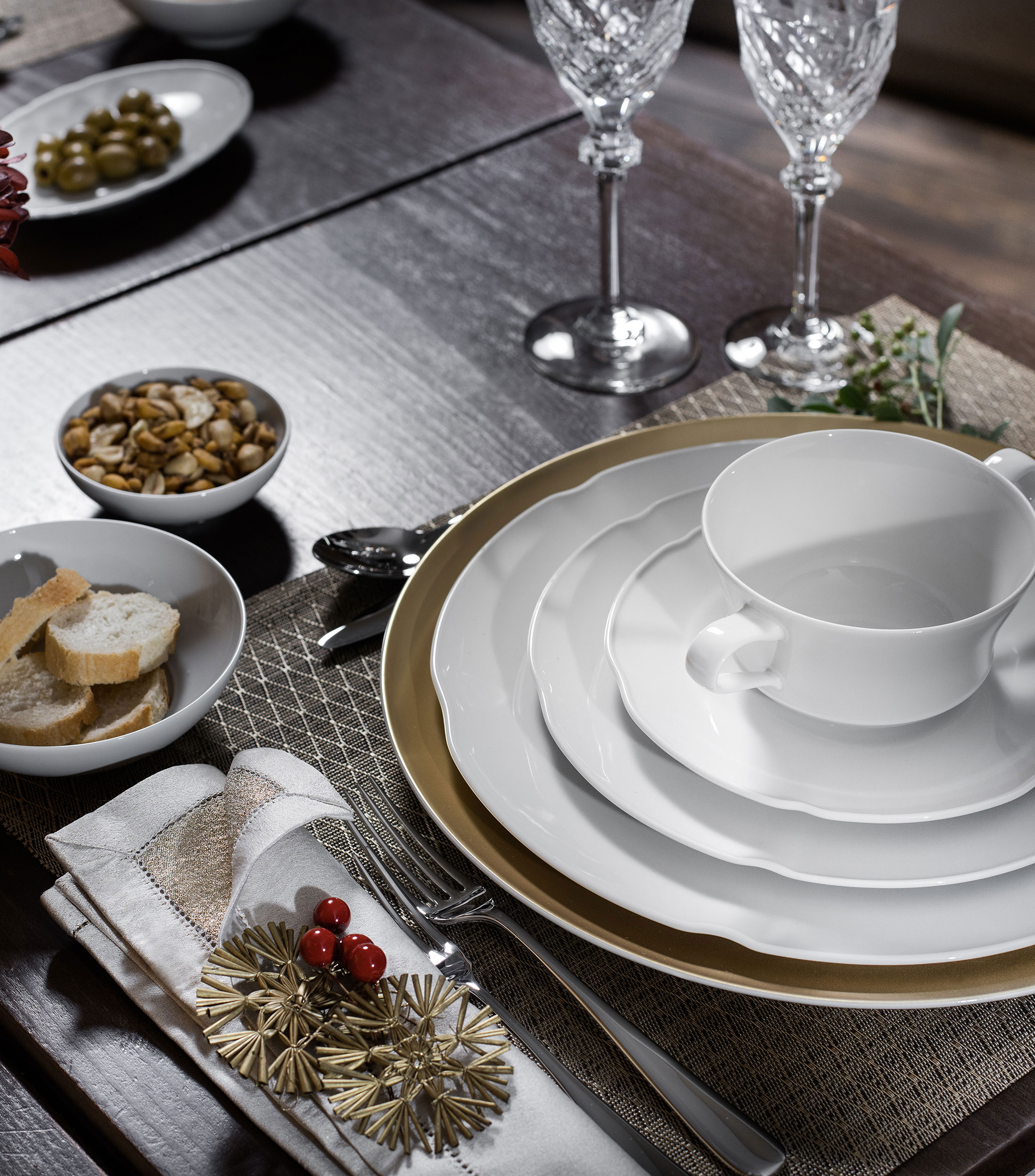 Plato para postre blanco