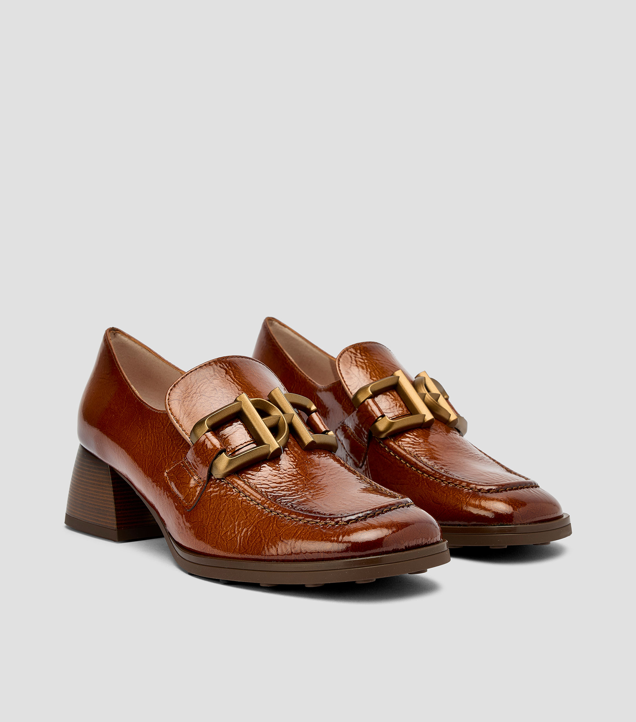 Mocasines Marsella tacón bajo ancho en piel Mujer