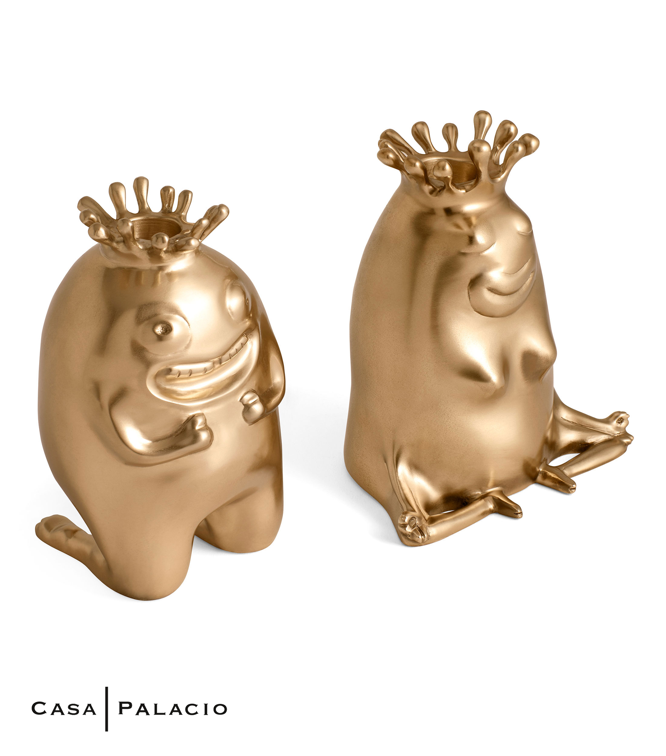 Set 2 candeleros Haas King + Queen en latón