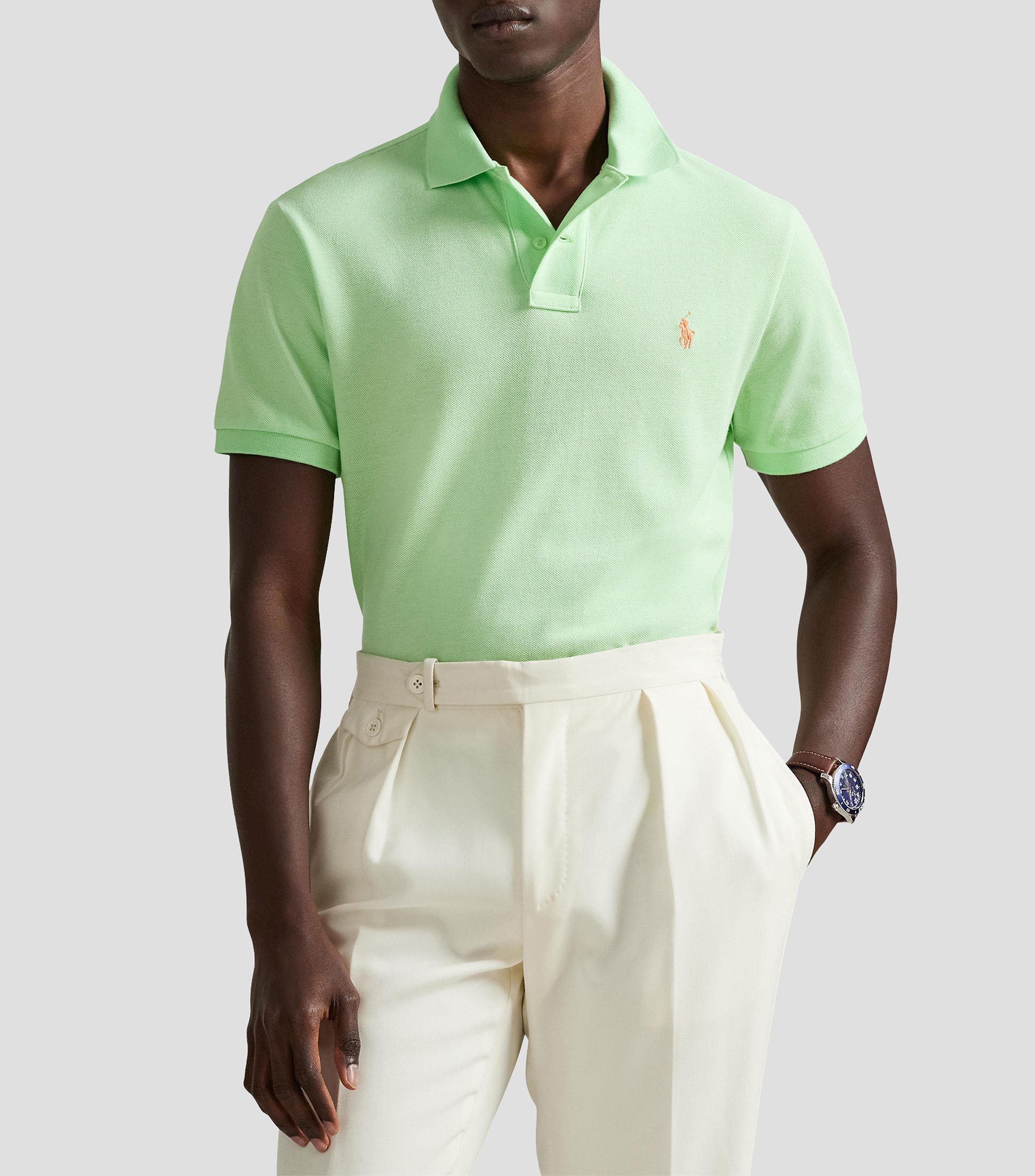 Playera tipo polo manga corta lisa Hombre
