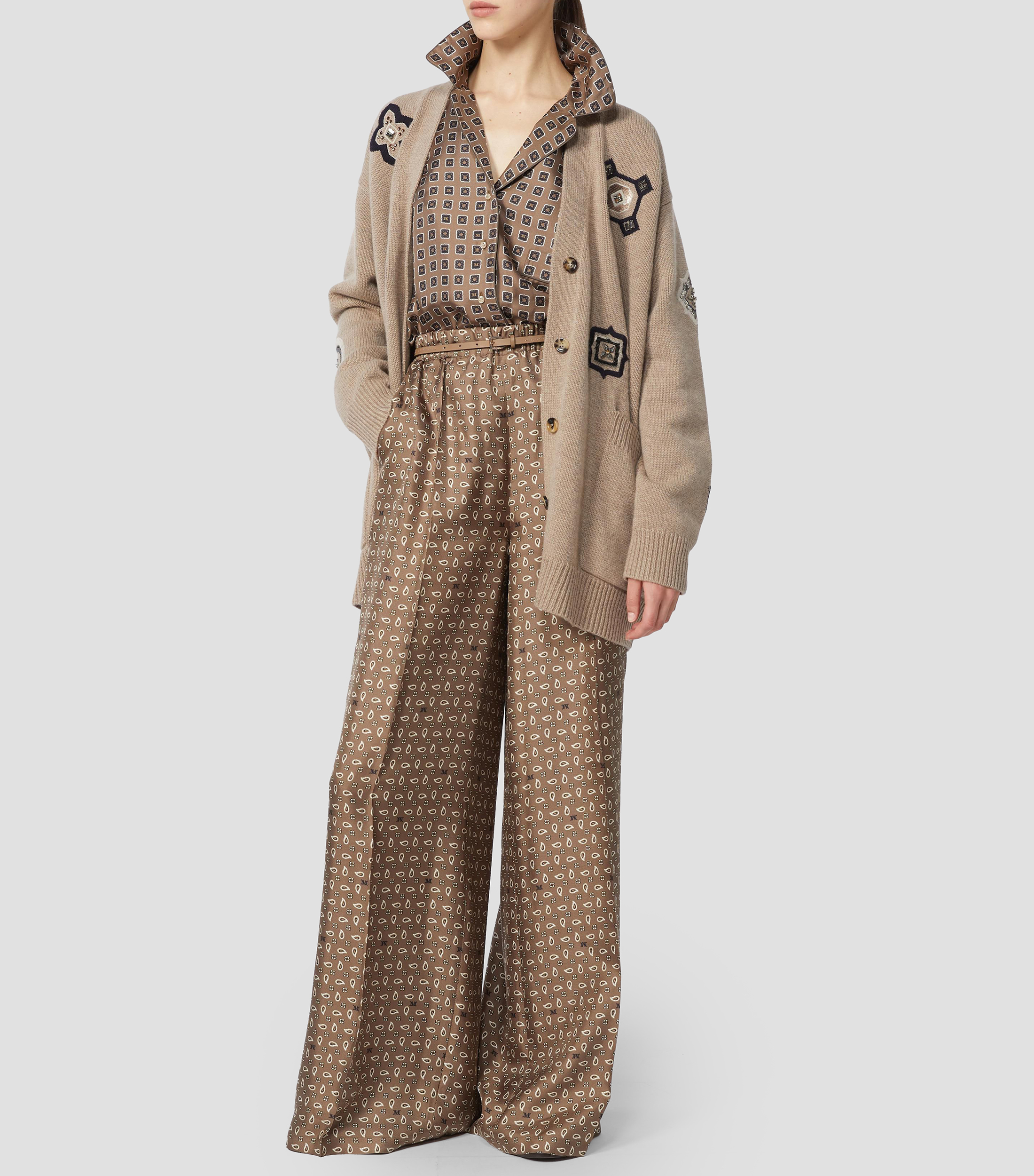 Camisa con estampado manga larga Mujer