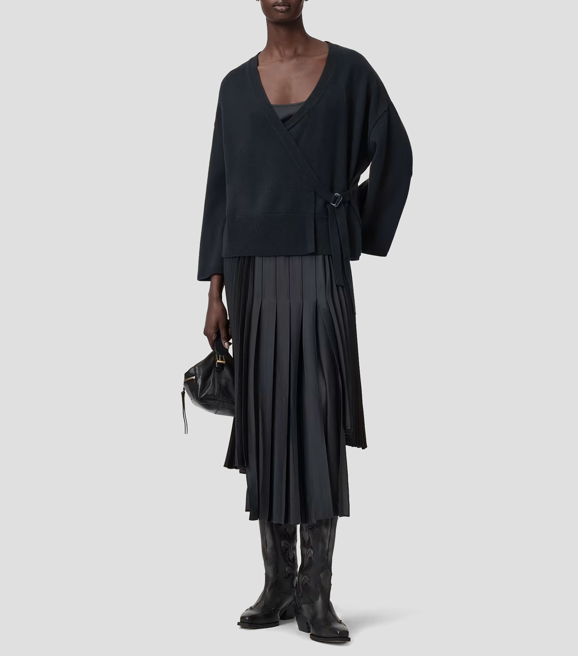 Vestido largo liso Mujer