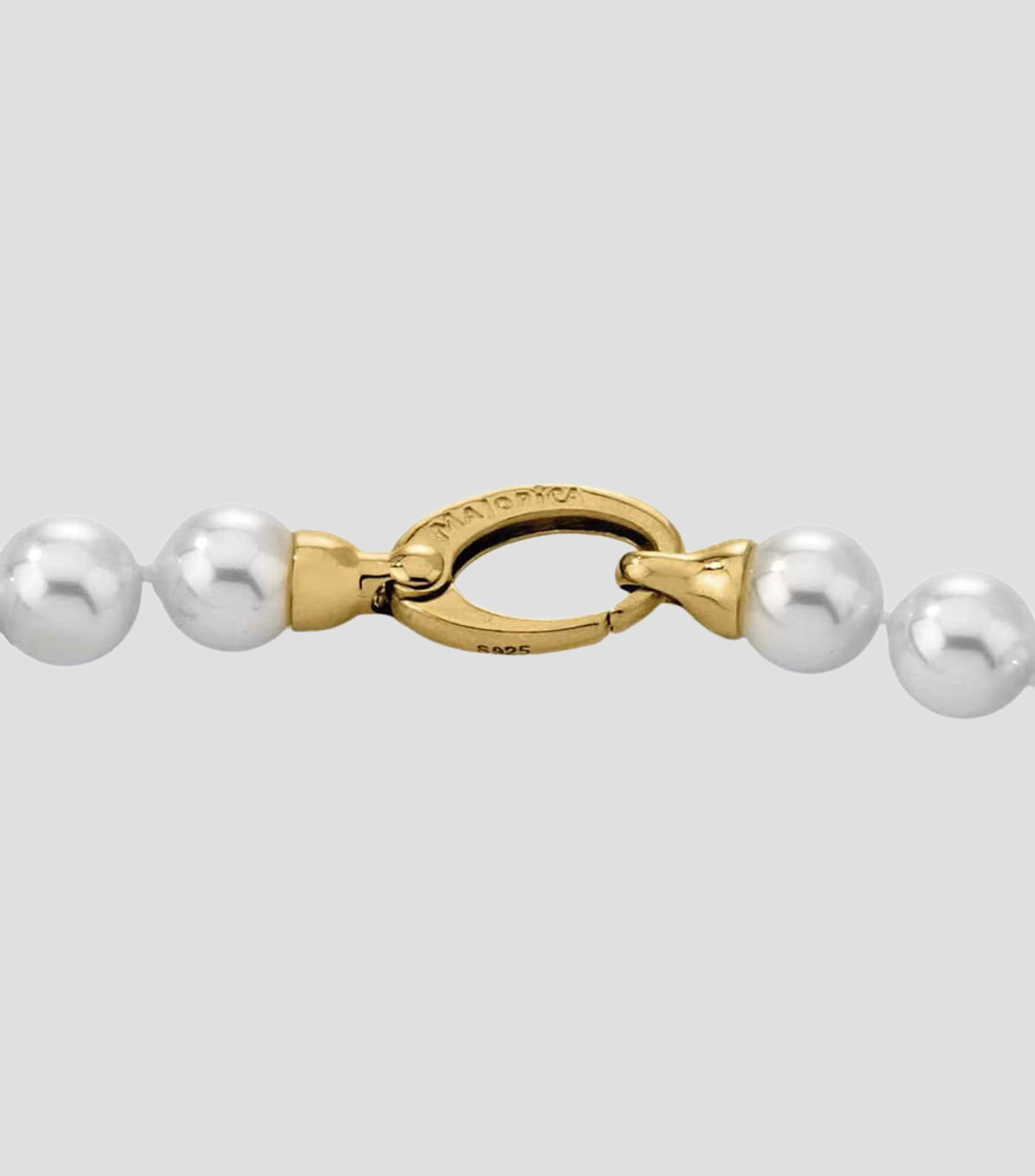 Collar Lyra en plata con perlas Mujer