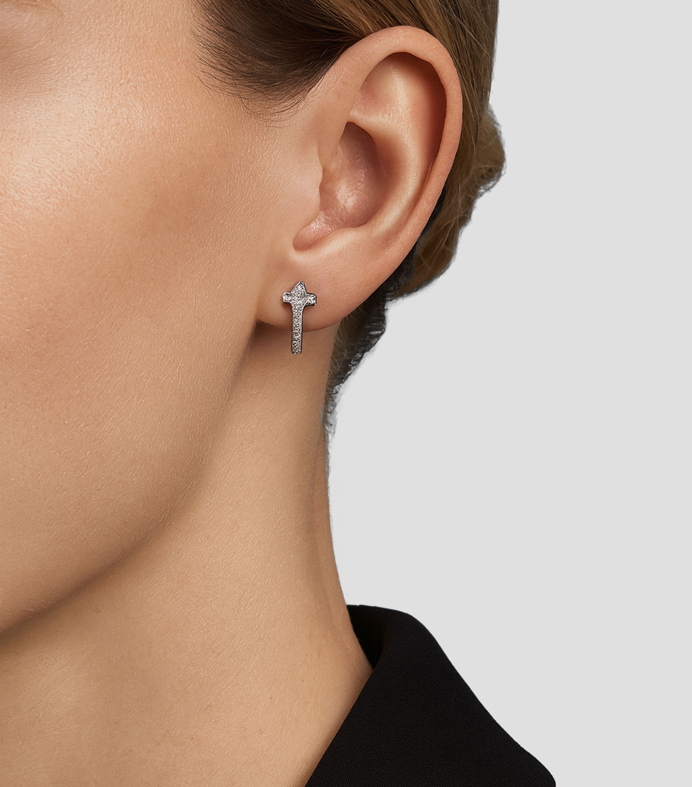 Aretes en oro blanco de 18 Kts Mujer