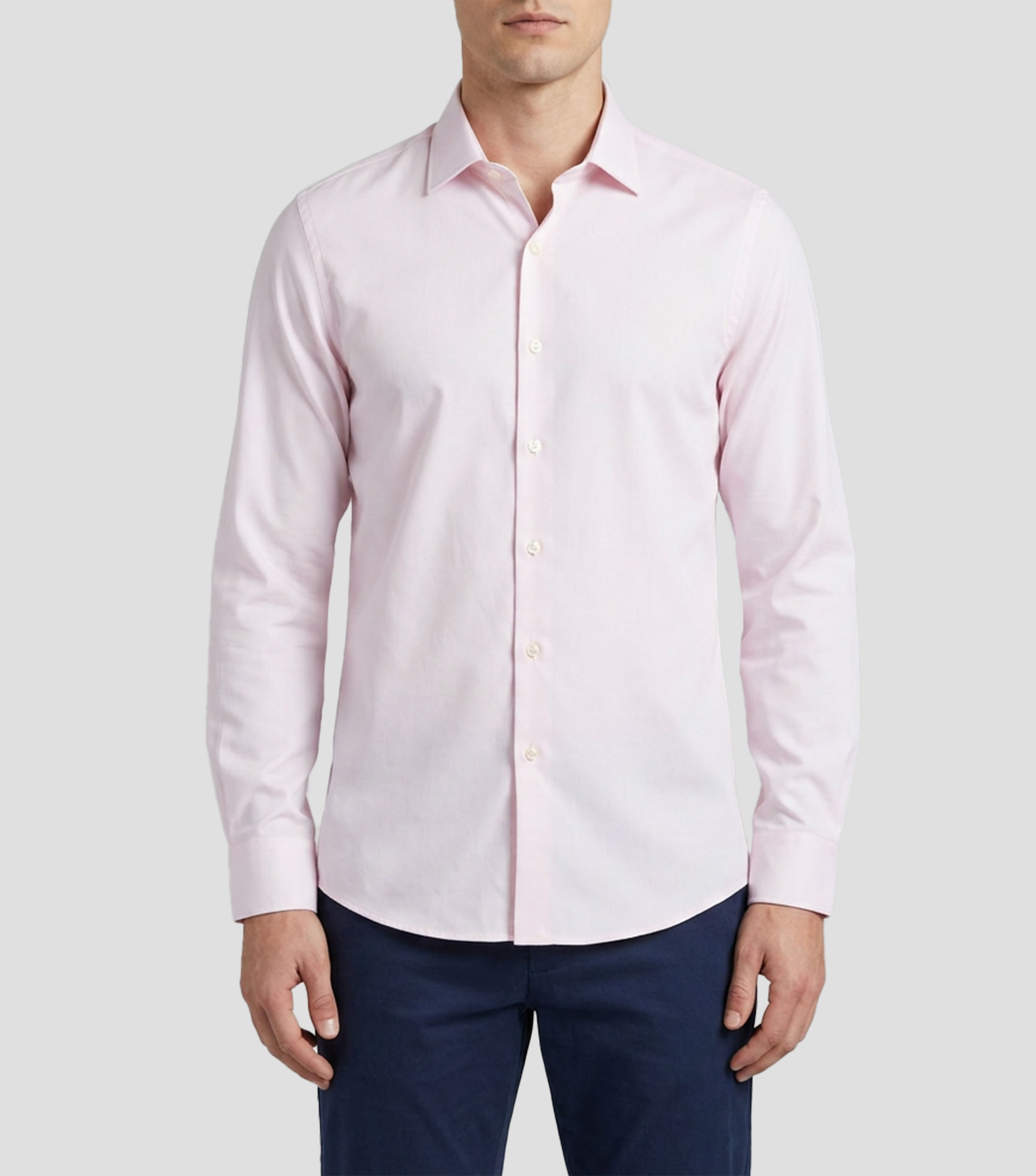 Camisa de vestir lisa manga larga Hombre