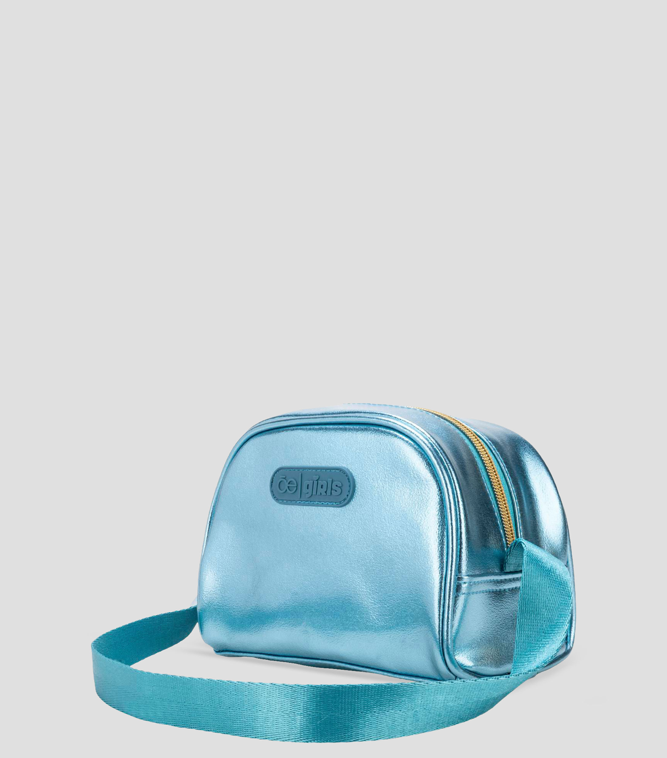 Bolsa crossbody azul metálico lisa Niña