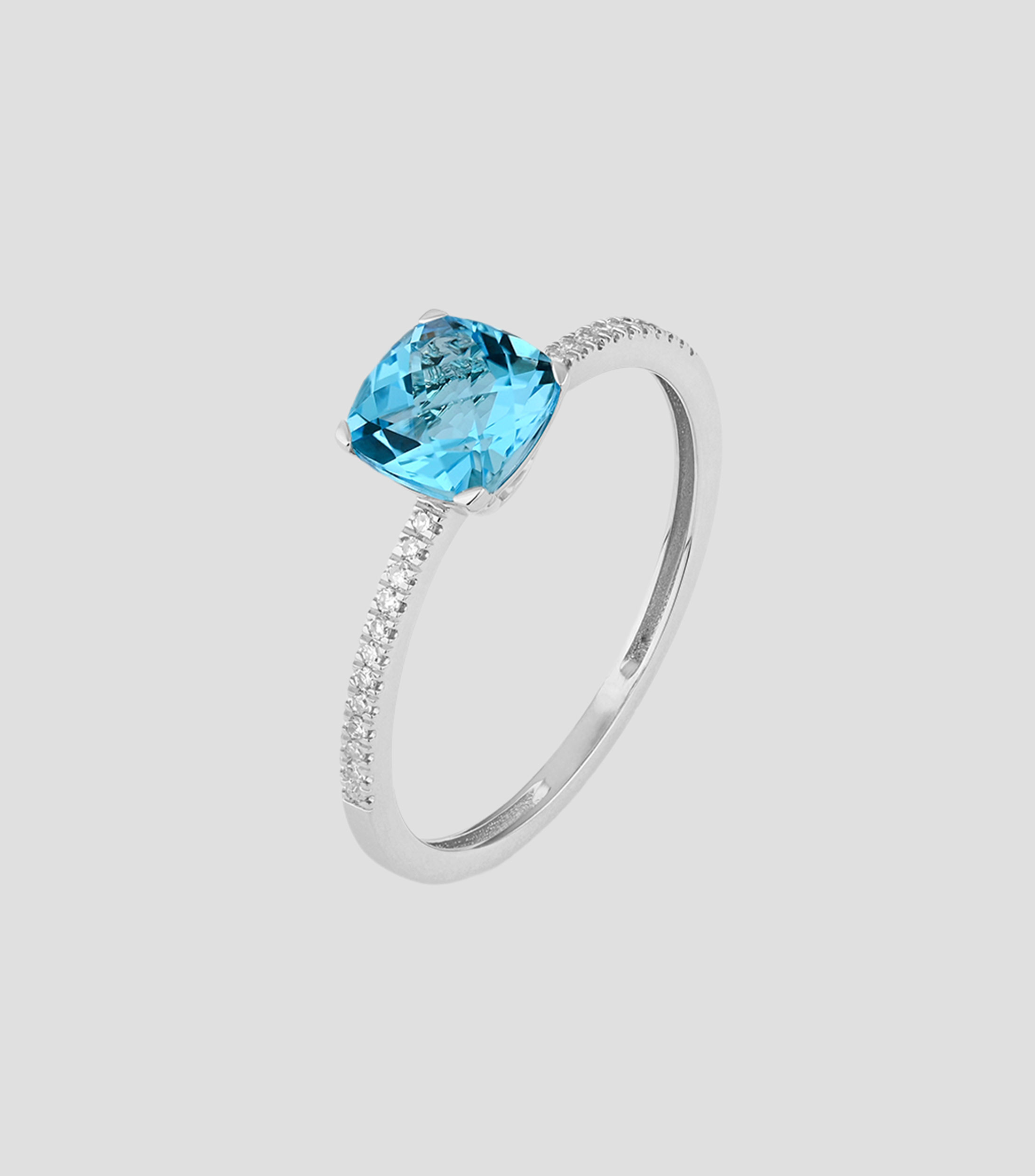 Anillo en oro con topacio Mujer