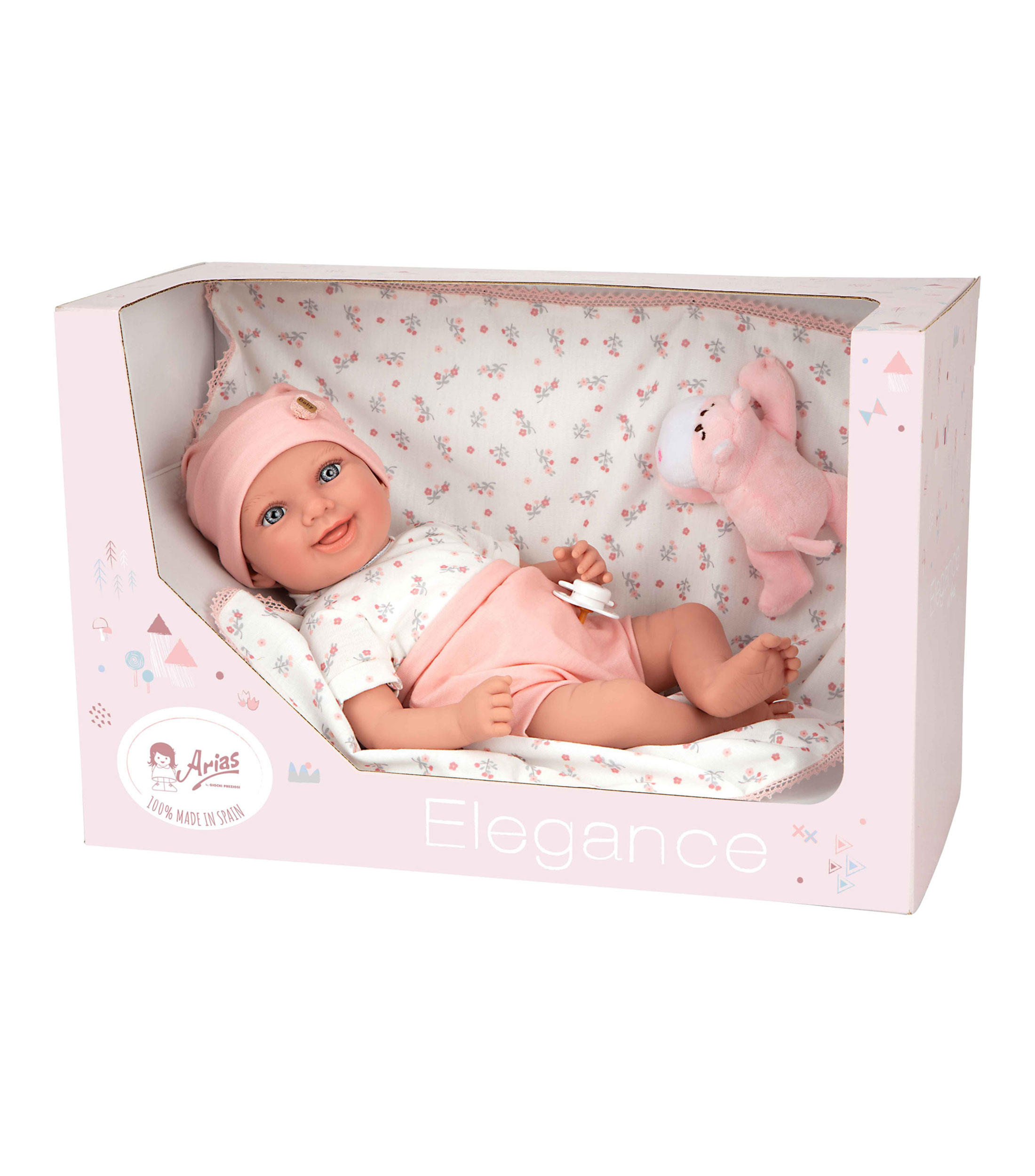 Bebe Elegance Colin 40 cm con Almohada y Peluche