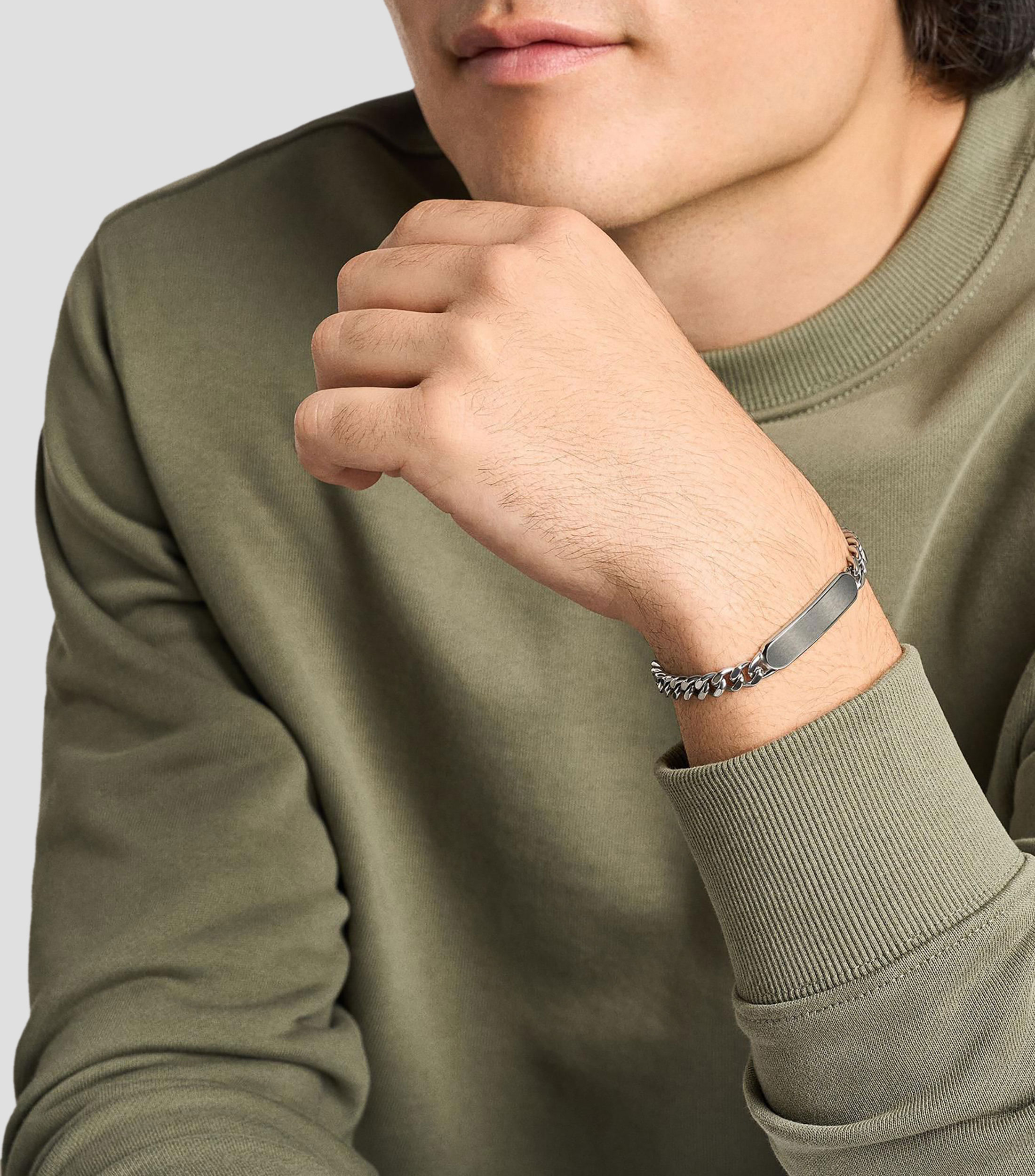 Pulsera plateada Ellis Hombre
