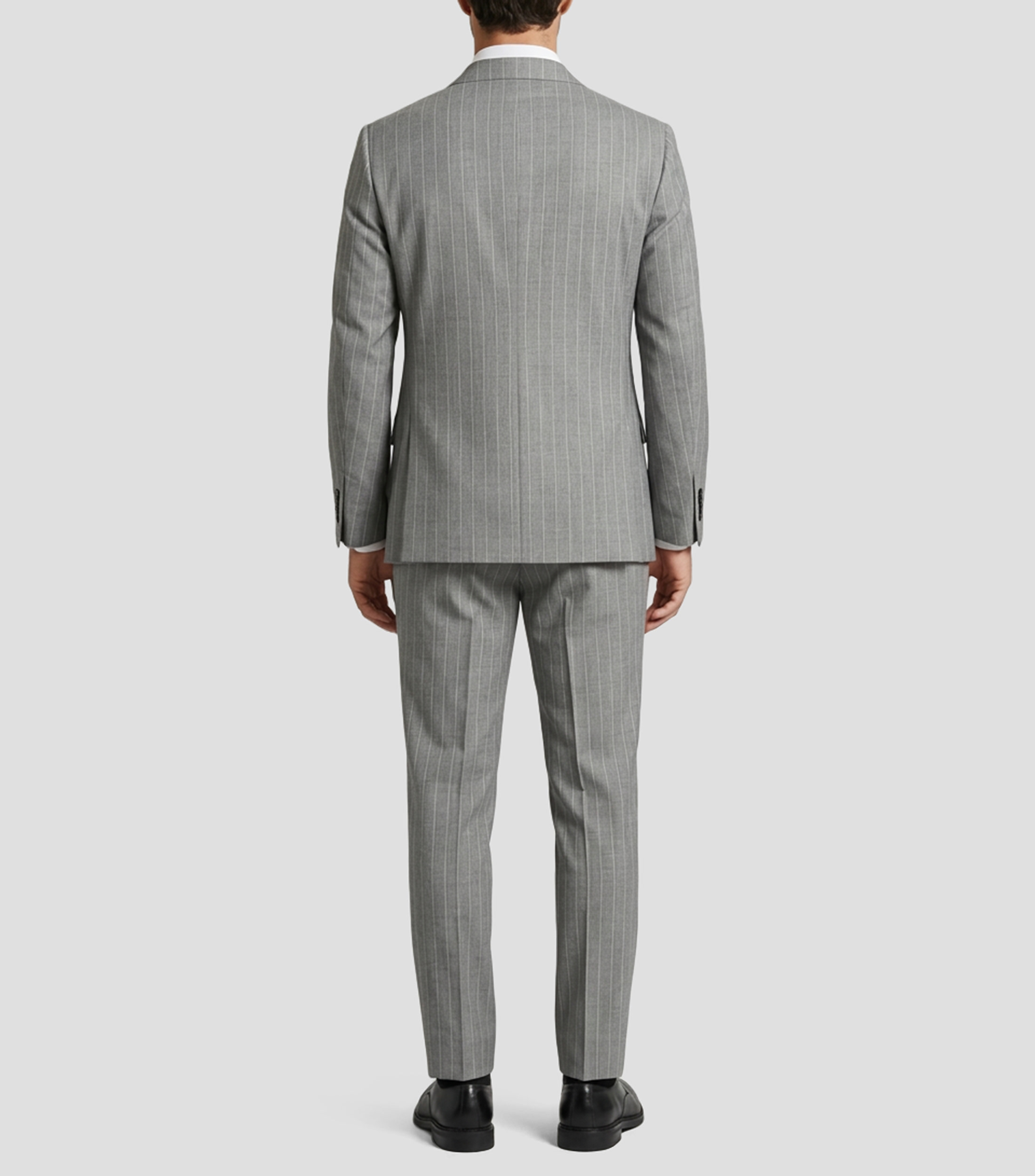 Traje de lana de corte slim con rayas Hombre