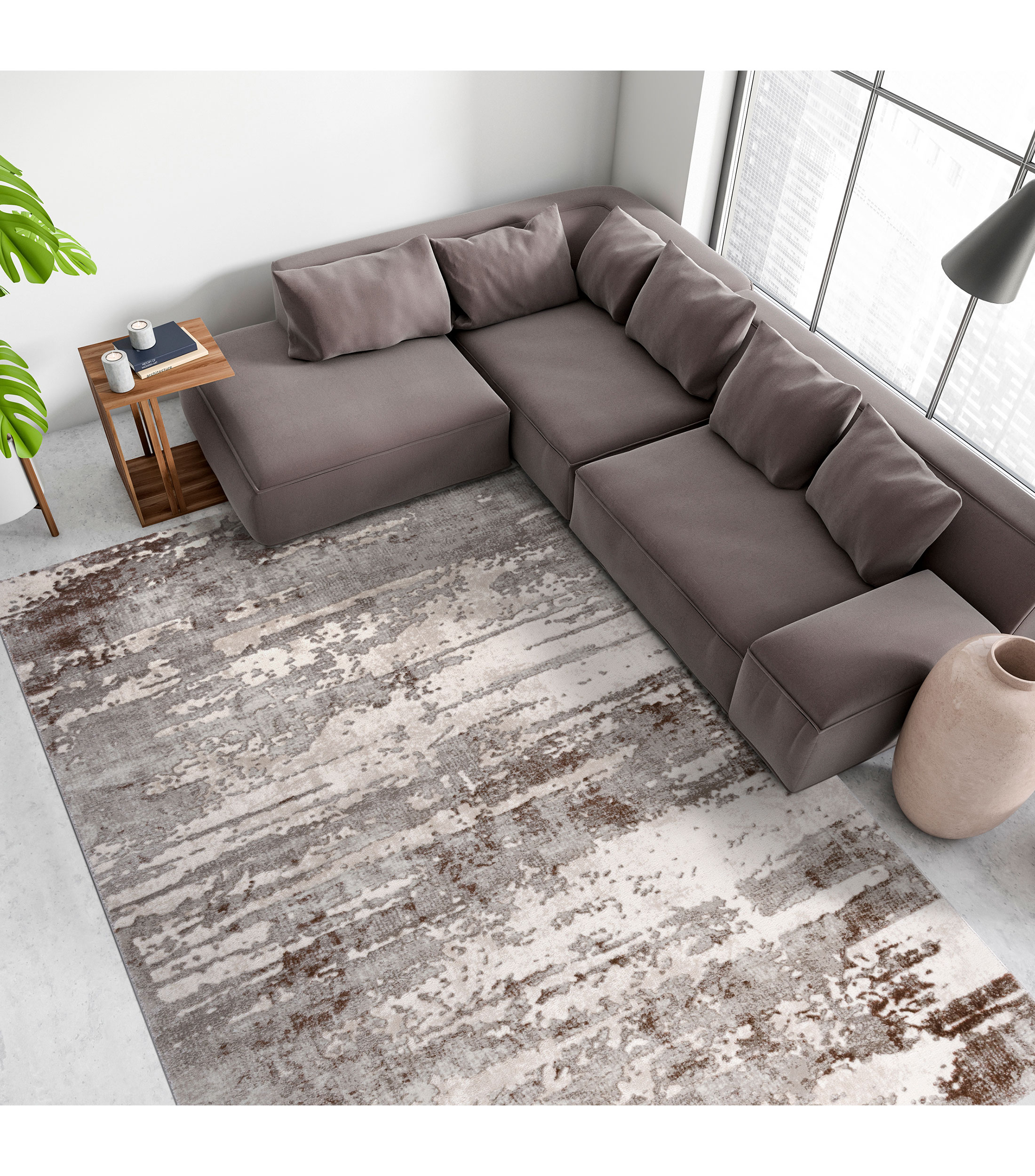 TAPETE LEYENDA 01 CREMA CAFE 180X120