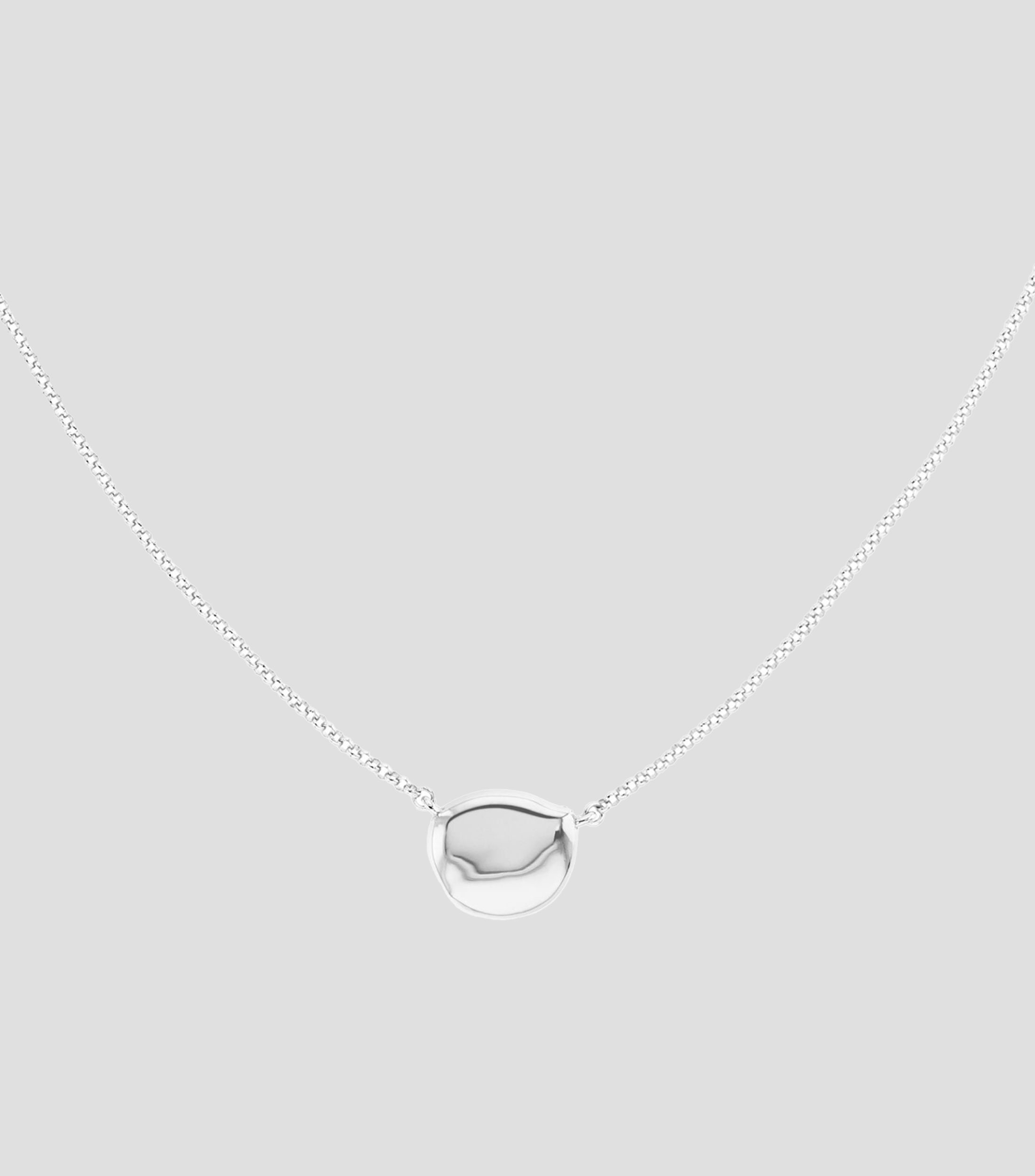 Collar con dije redondo en plata Minimal Pebble Mujer