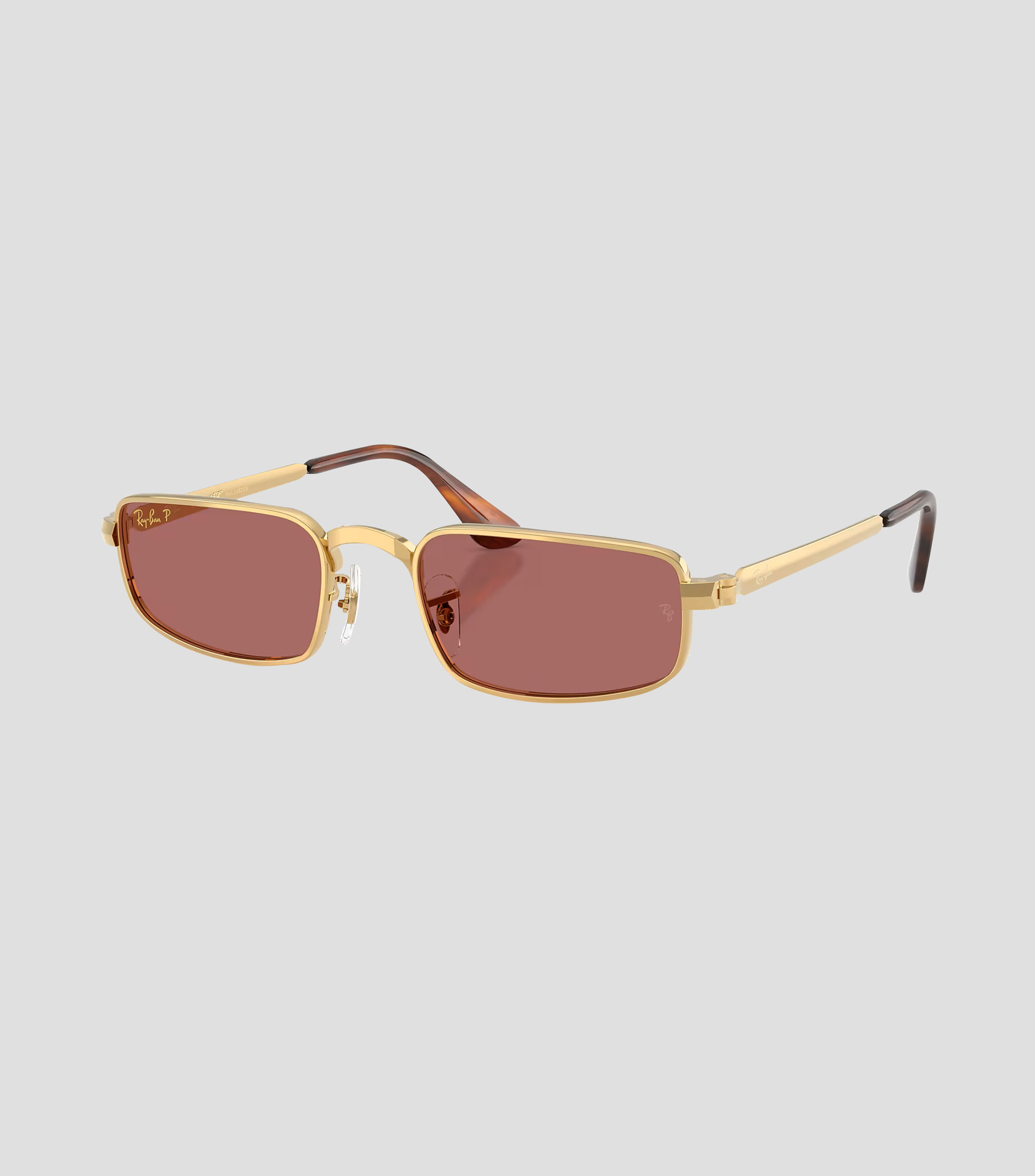 Lentes de sol rectangulares dorados Unisex