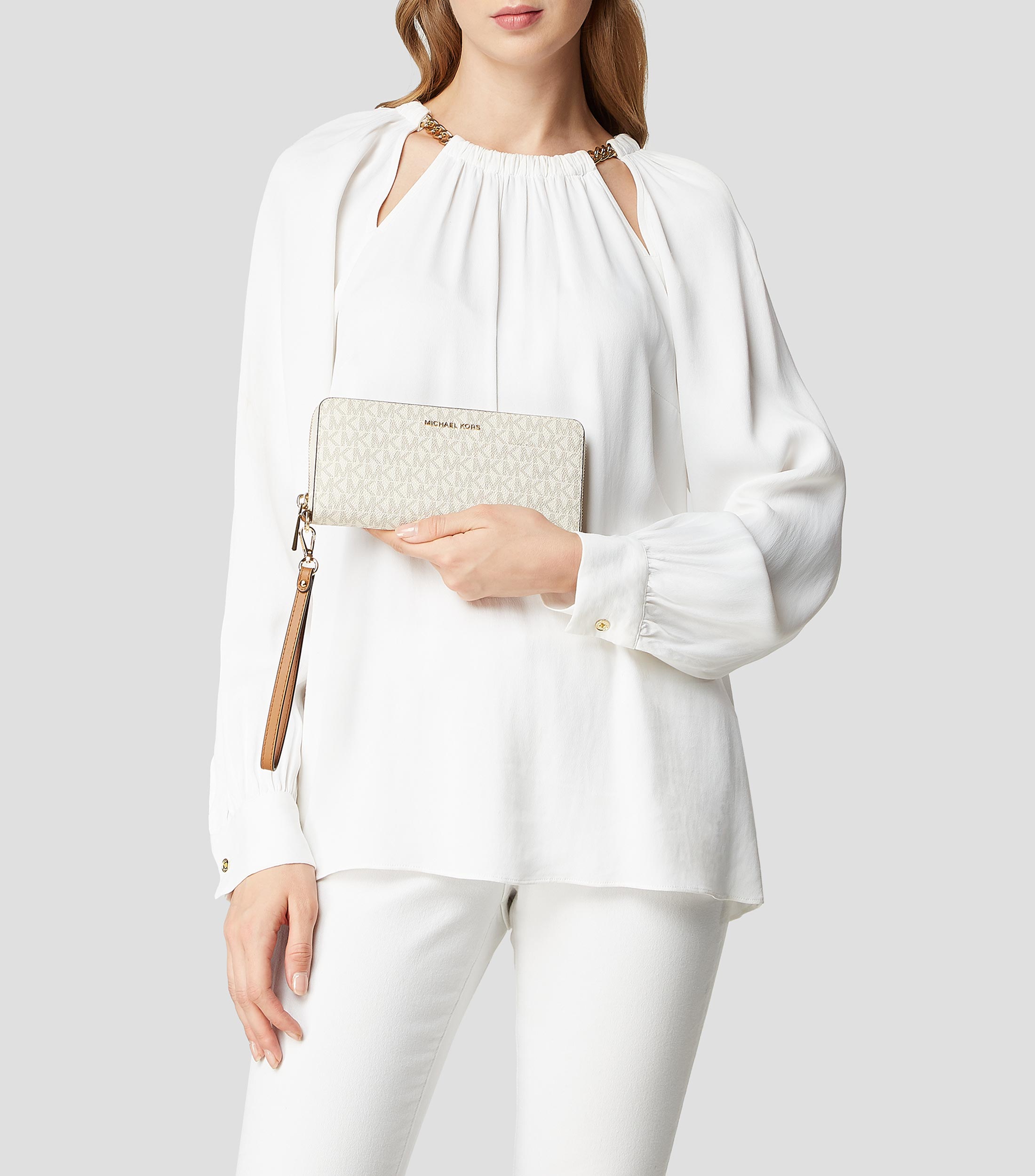 Cartera beige Travel con monogram Mujer