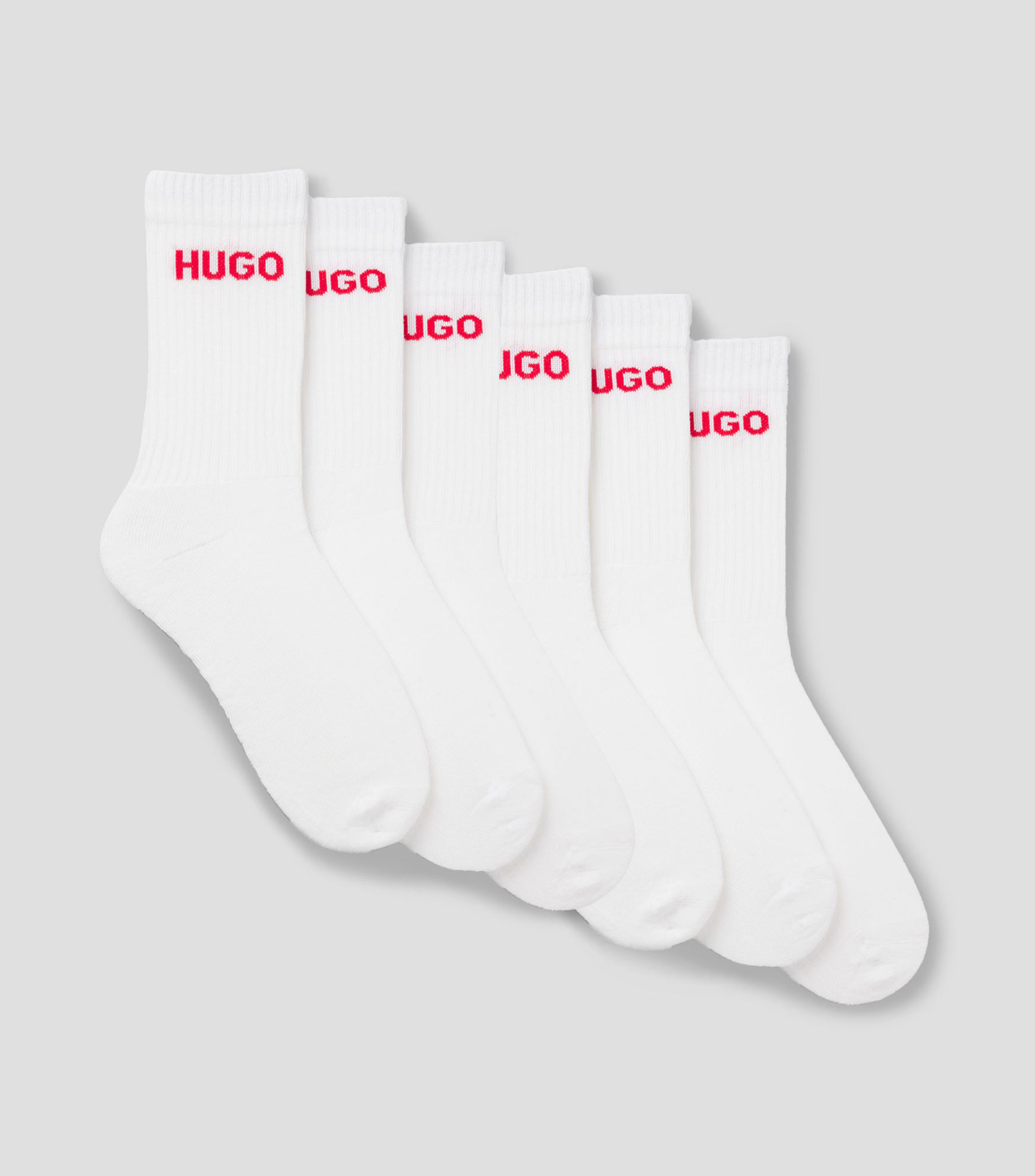 Set de seis pares de calcetines cortos con detalle de logo Hombre