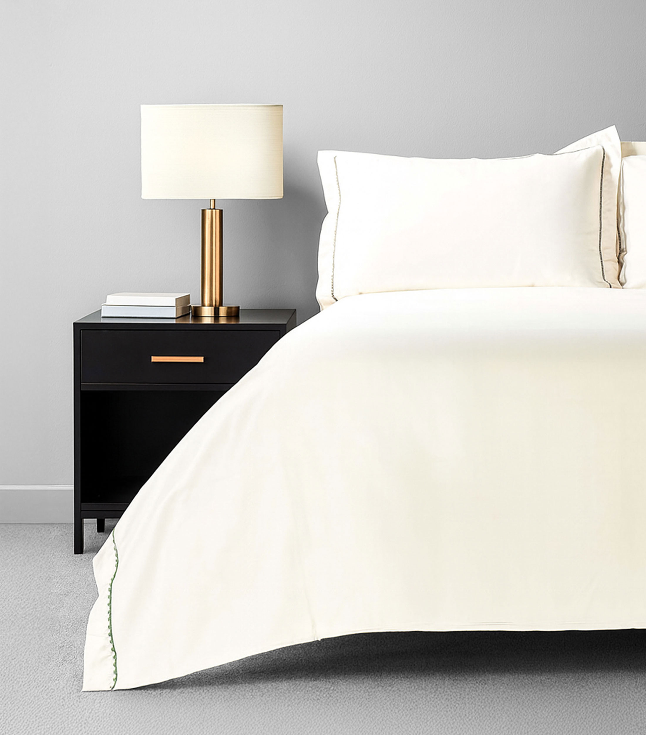 Funda para Duvet Matrimonial Queen Size de Algodón Vittorio Ivory