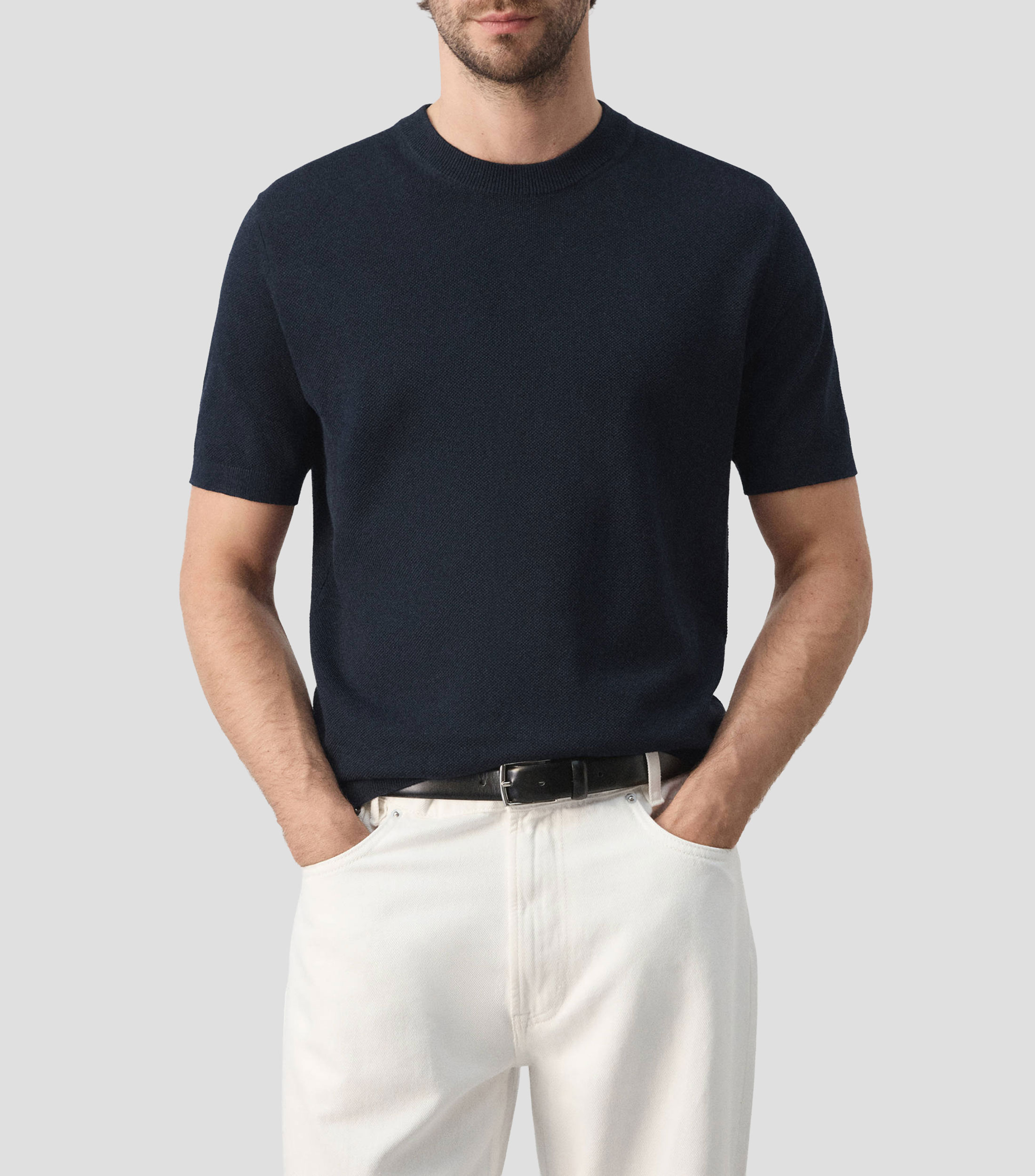 Playera cuello redondo manga corta lisa Hombre