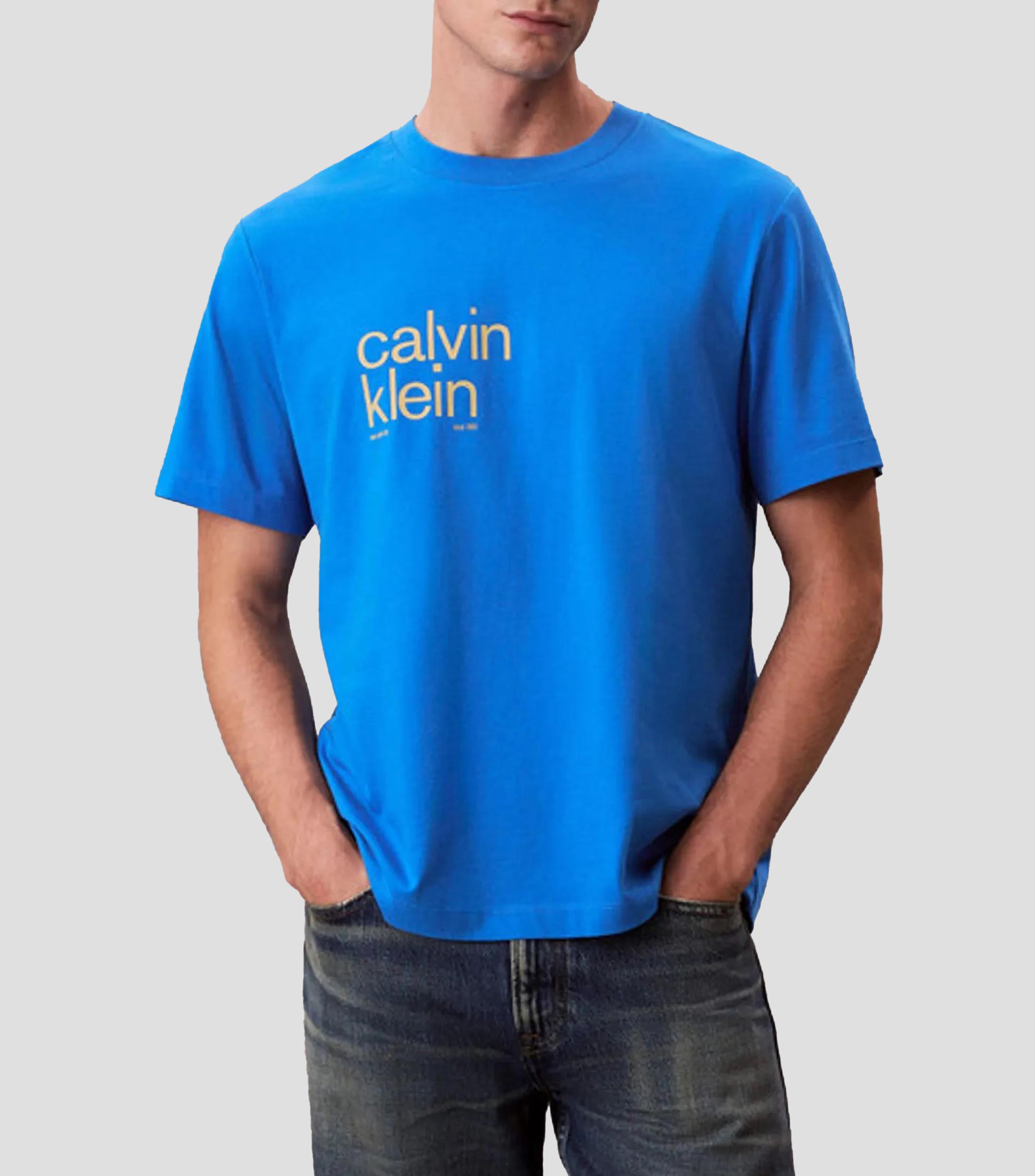 Playera cuello redondo manga corta estampada Hombre