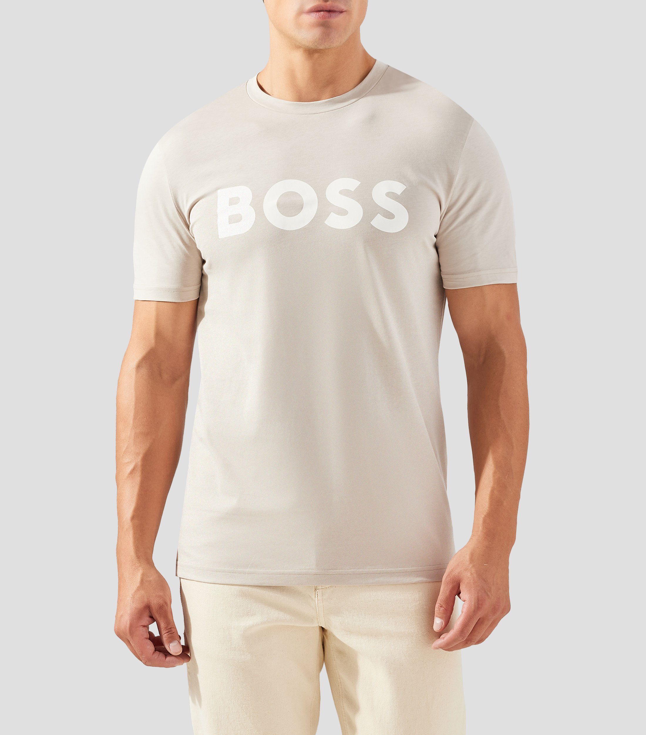 Playera cuello redondo manga corta estampada Hombre