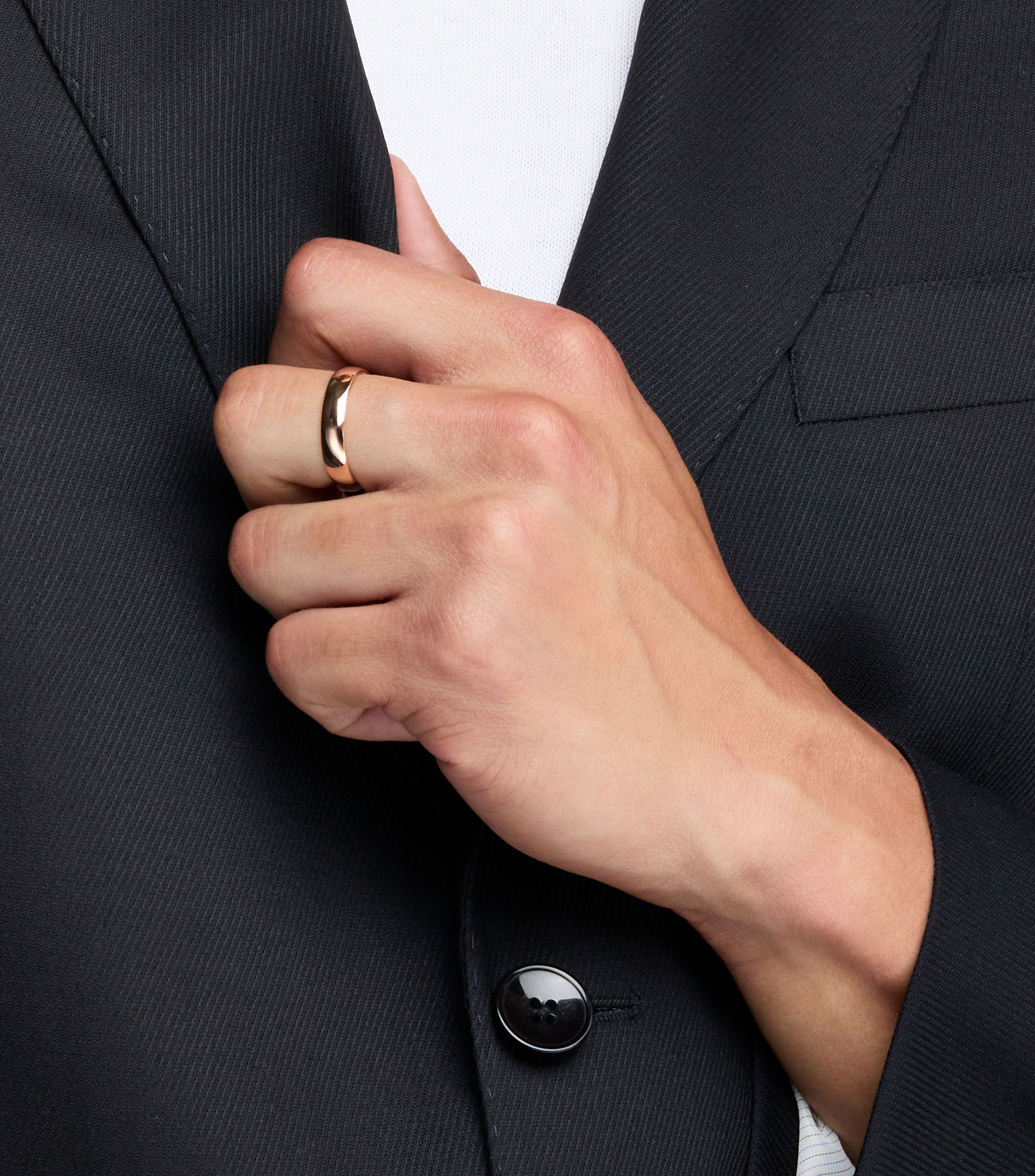 Anillo en oro rosa de 14 Kilates Hombre