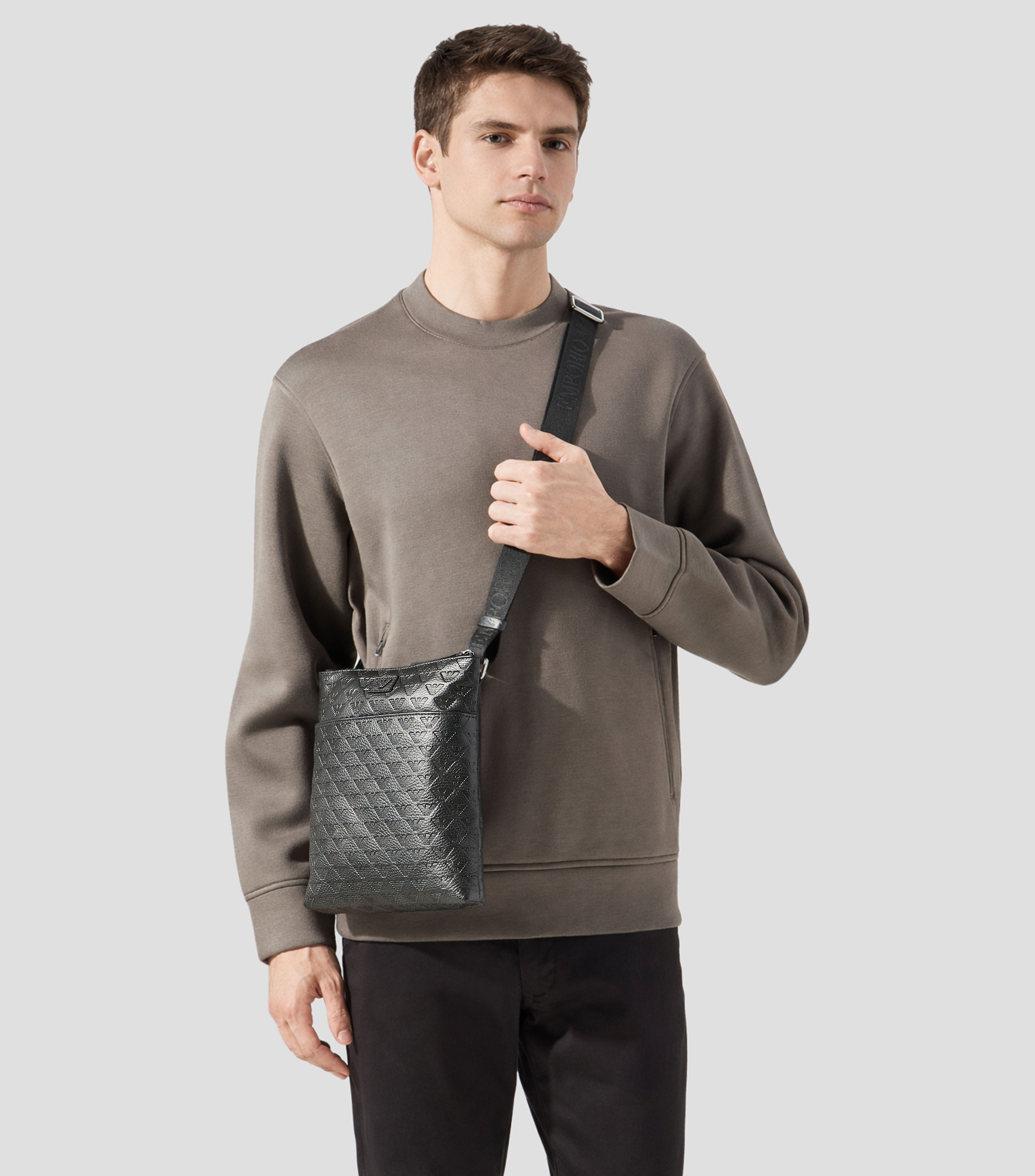 Bolso crossbody en piel Hombre
