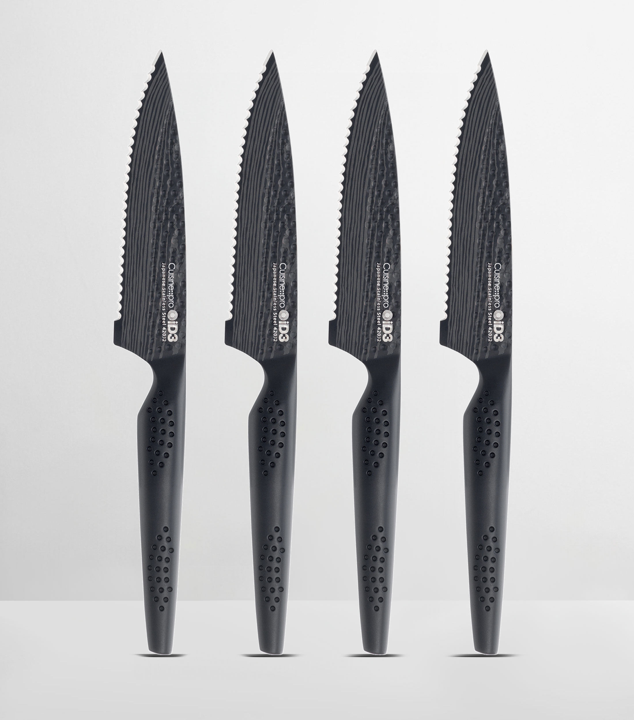 Set de cuchillos 4 piezas para carne ID3 en acero inoxidable