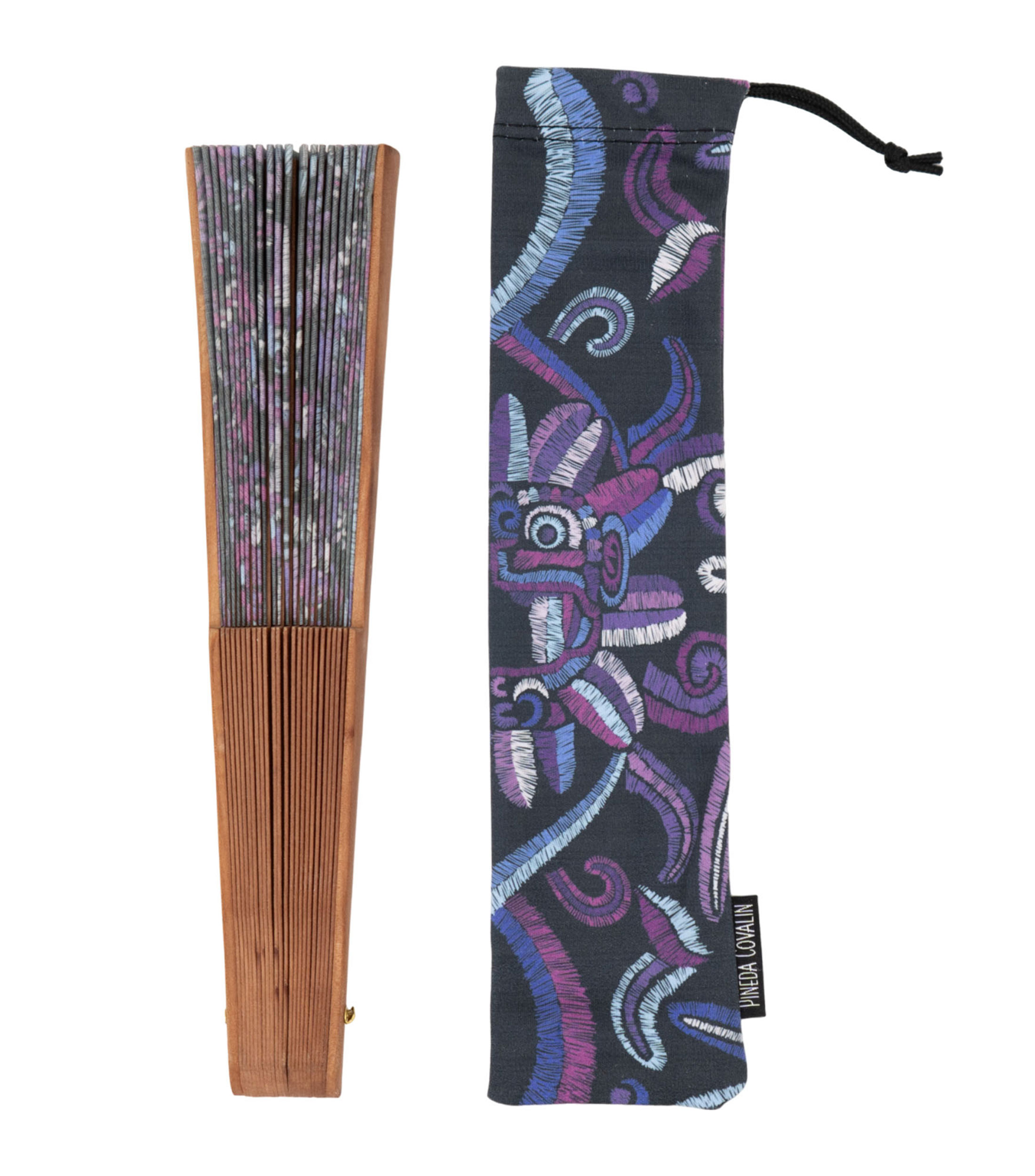 Abanico LIK Quetzalcóatl morado Mujer