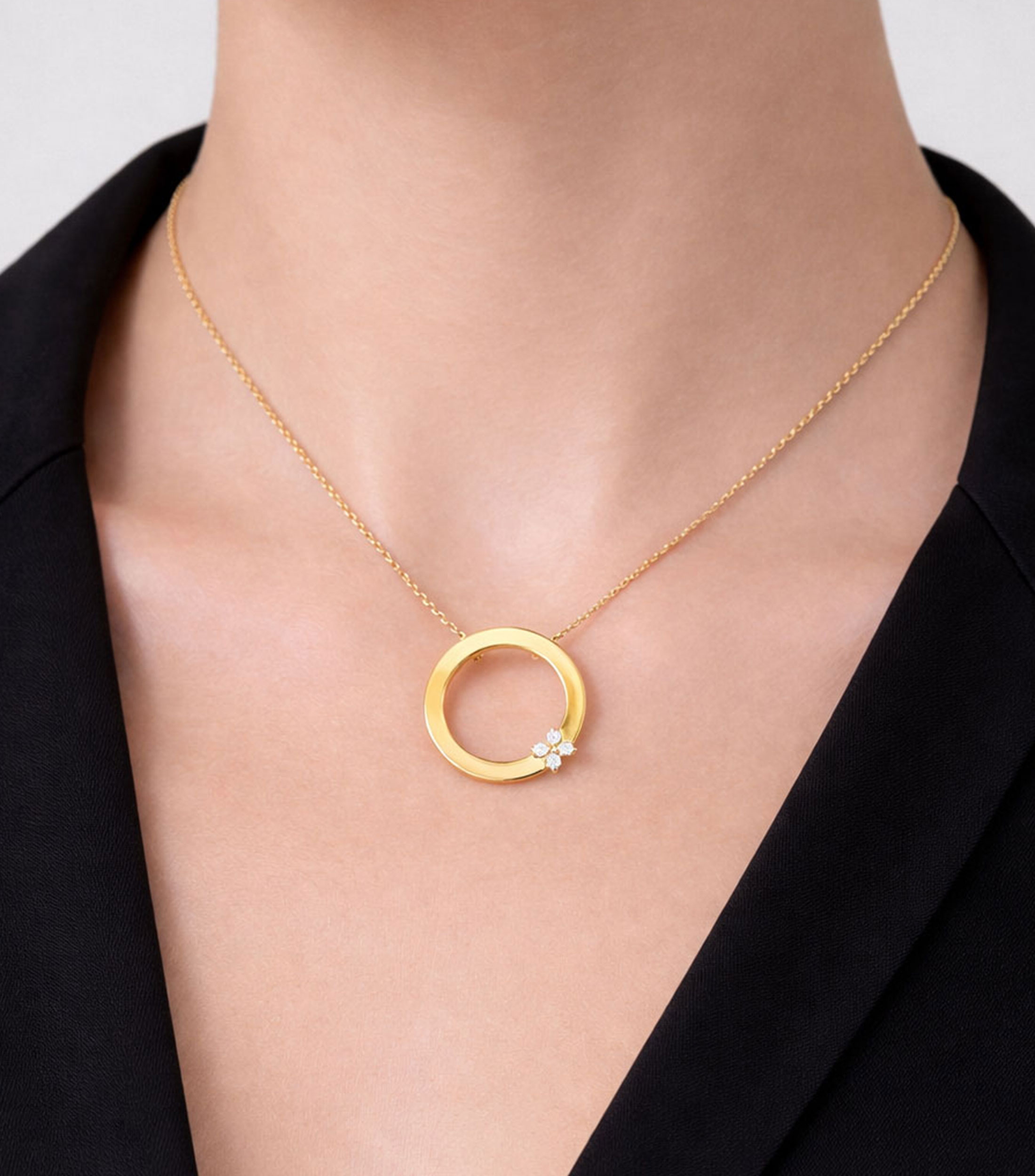 Collar en oro amarillo de 18 kilates con diamantes Love in Verona Mujer