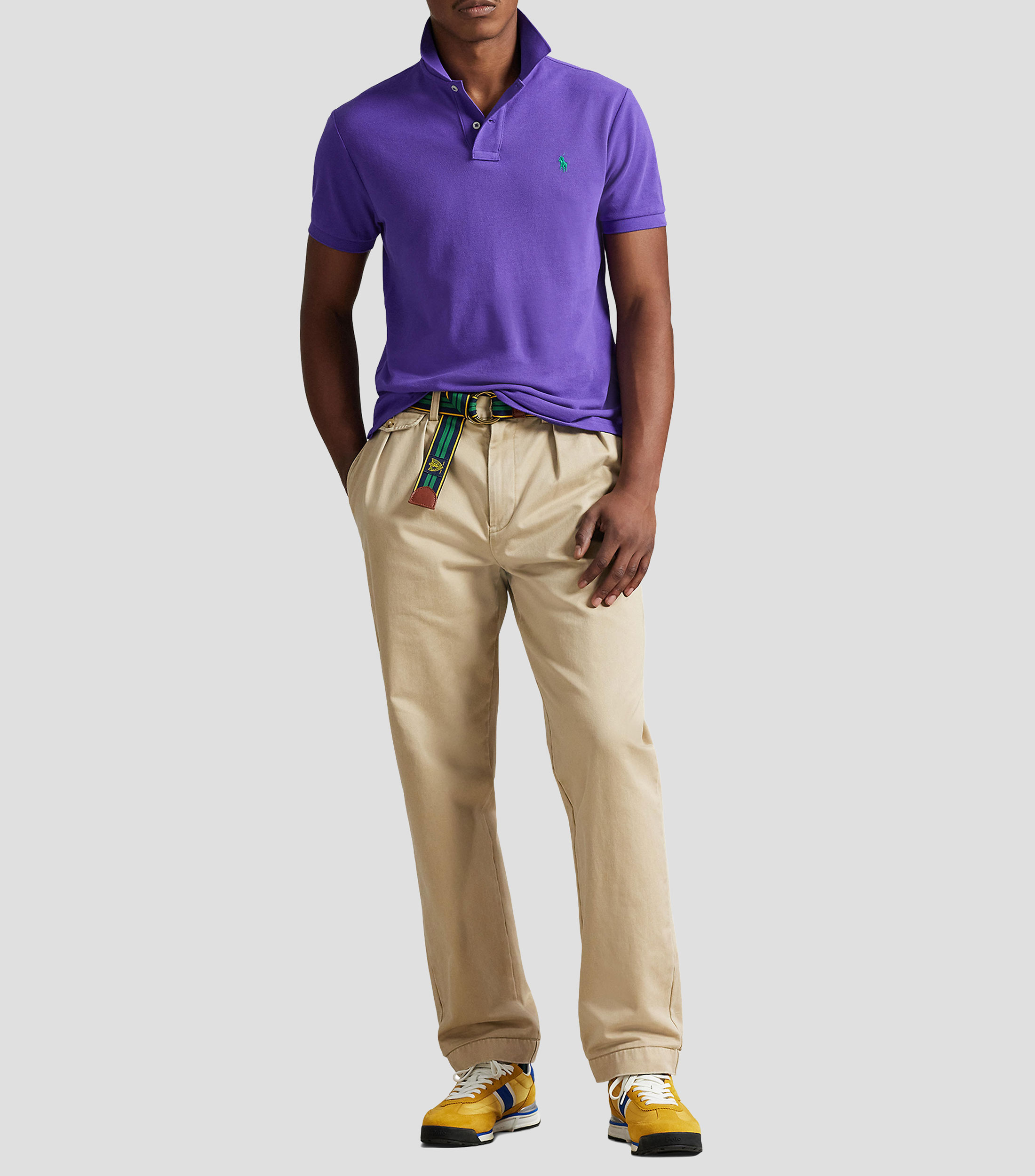 Playera polo manga corta lisa Hombre